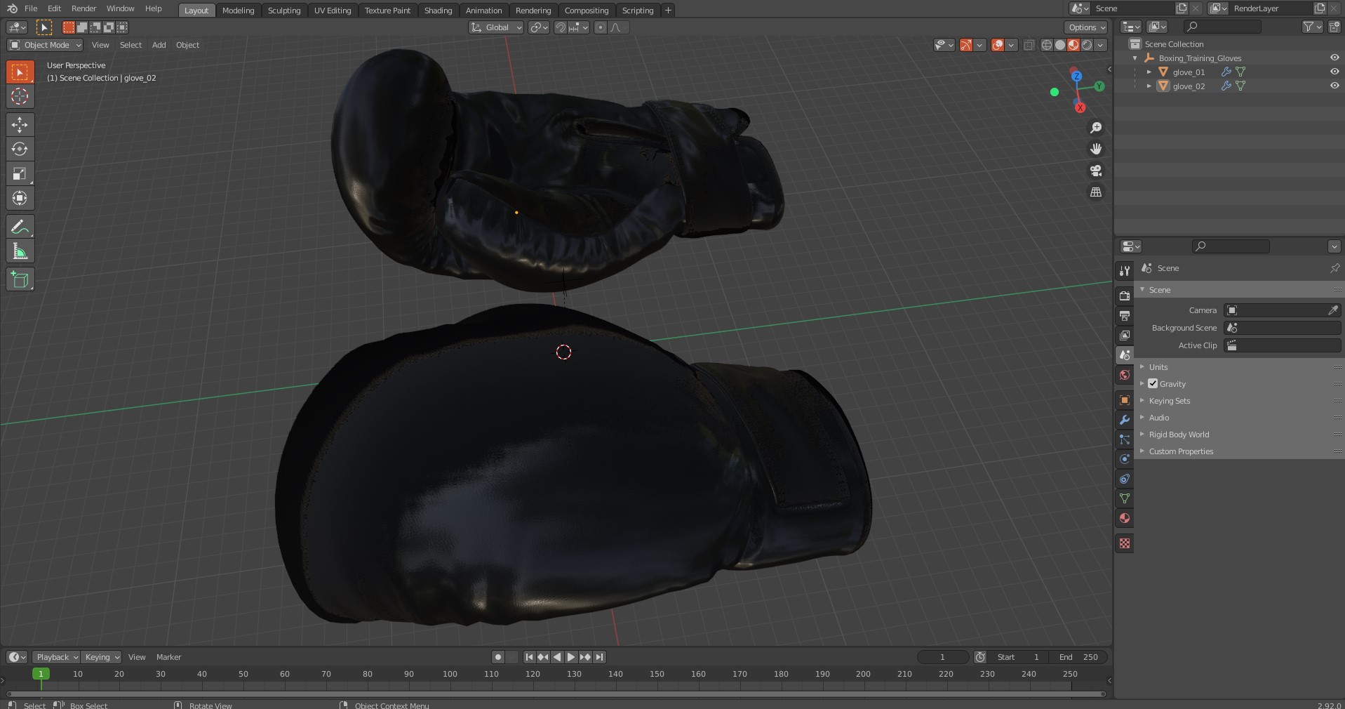 Boxing Training Gloves 3D