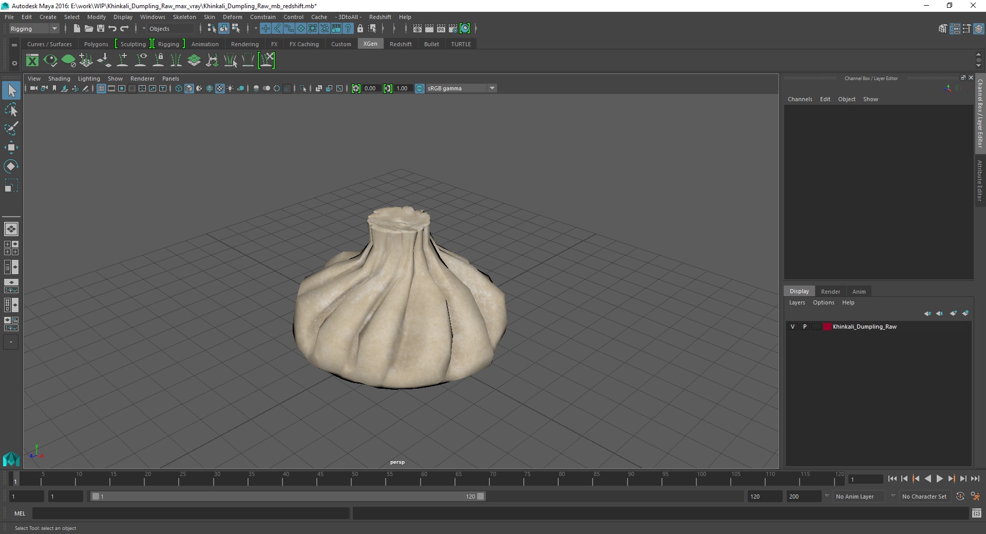 3D Khinkali Dumpling Raw