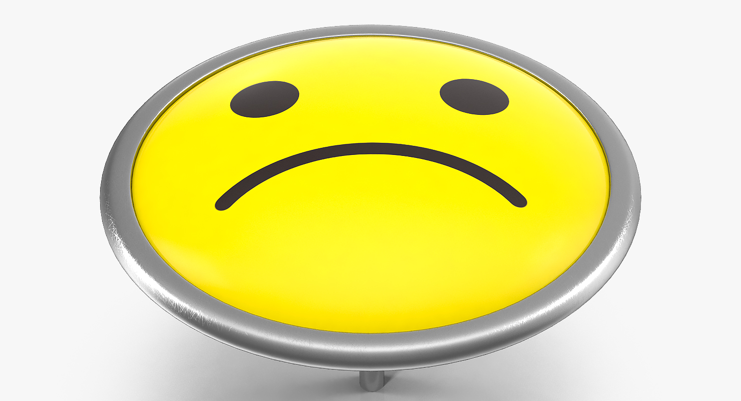 Sad Smiley Pin 3D model