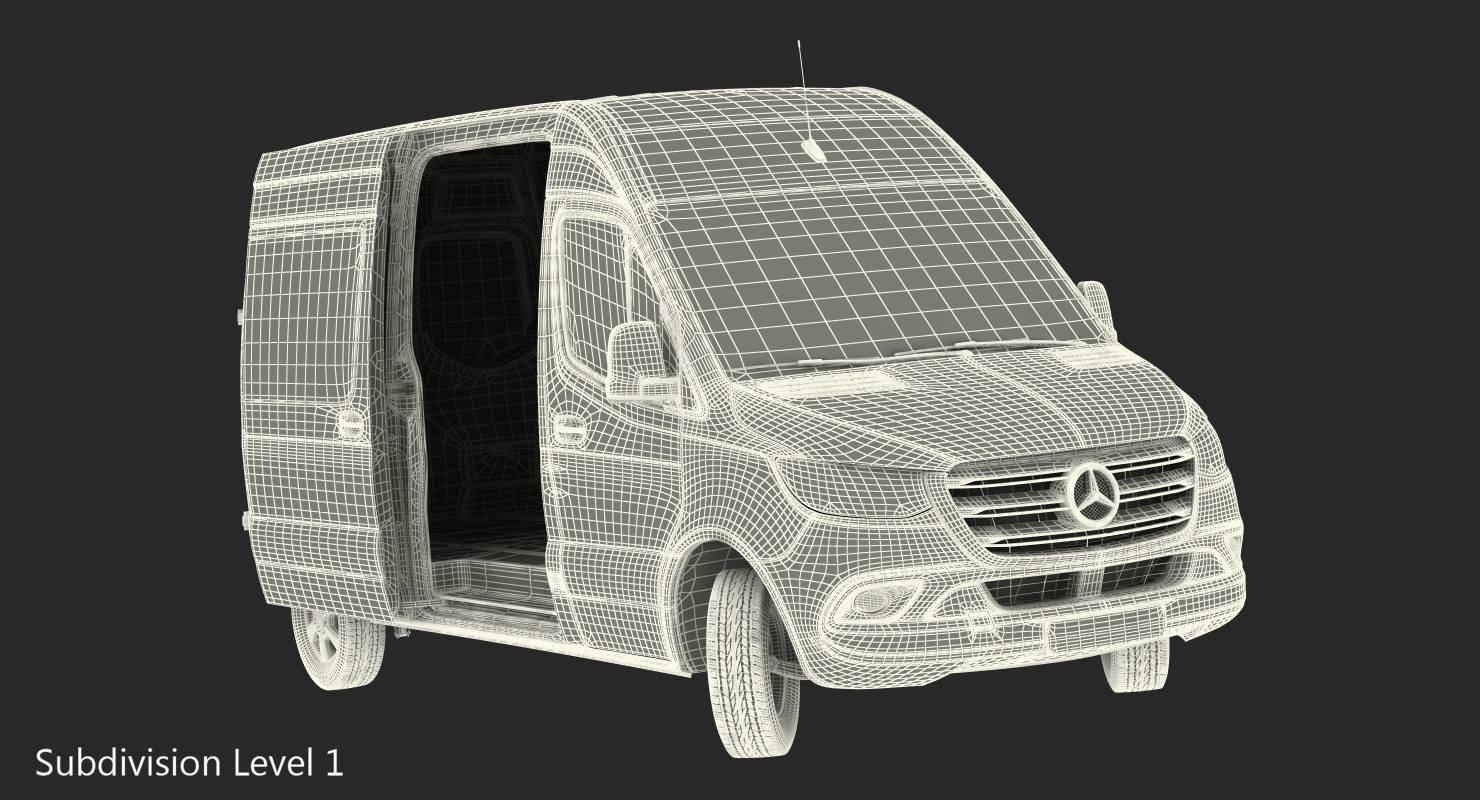 2019 Mercedes Sprinter Van Rigged for Cinema 4D 3D