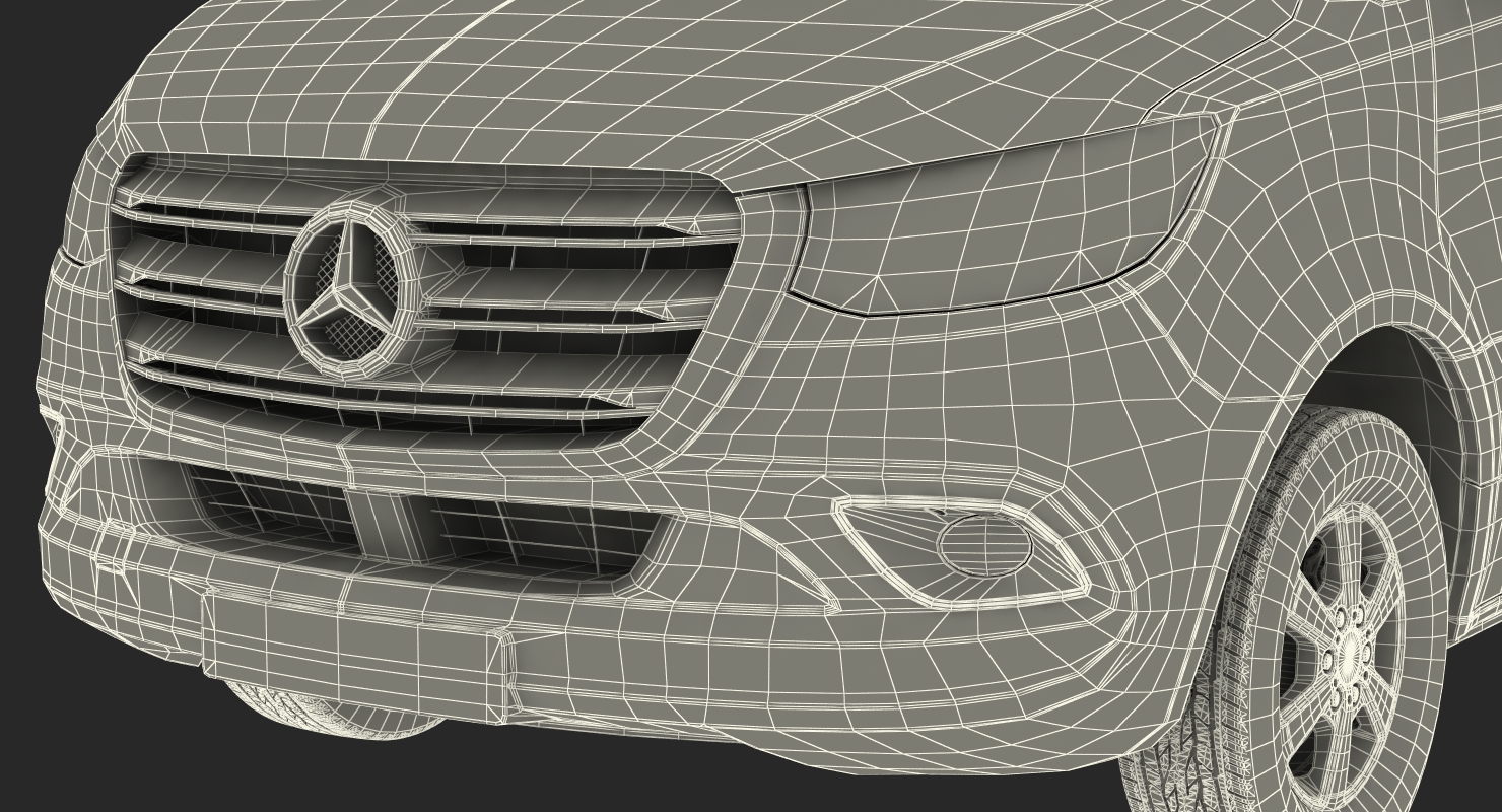2019 Mercedes Sprinter Van Rigged for Cinema 4D 3D