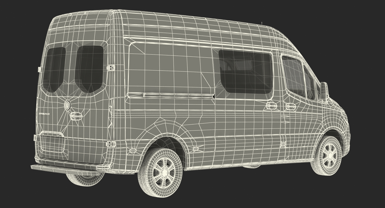 2019 Mercedes Sprinter Van Rigged for Cinema 4D 3D