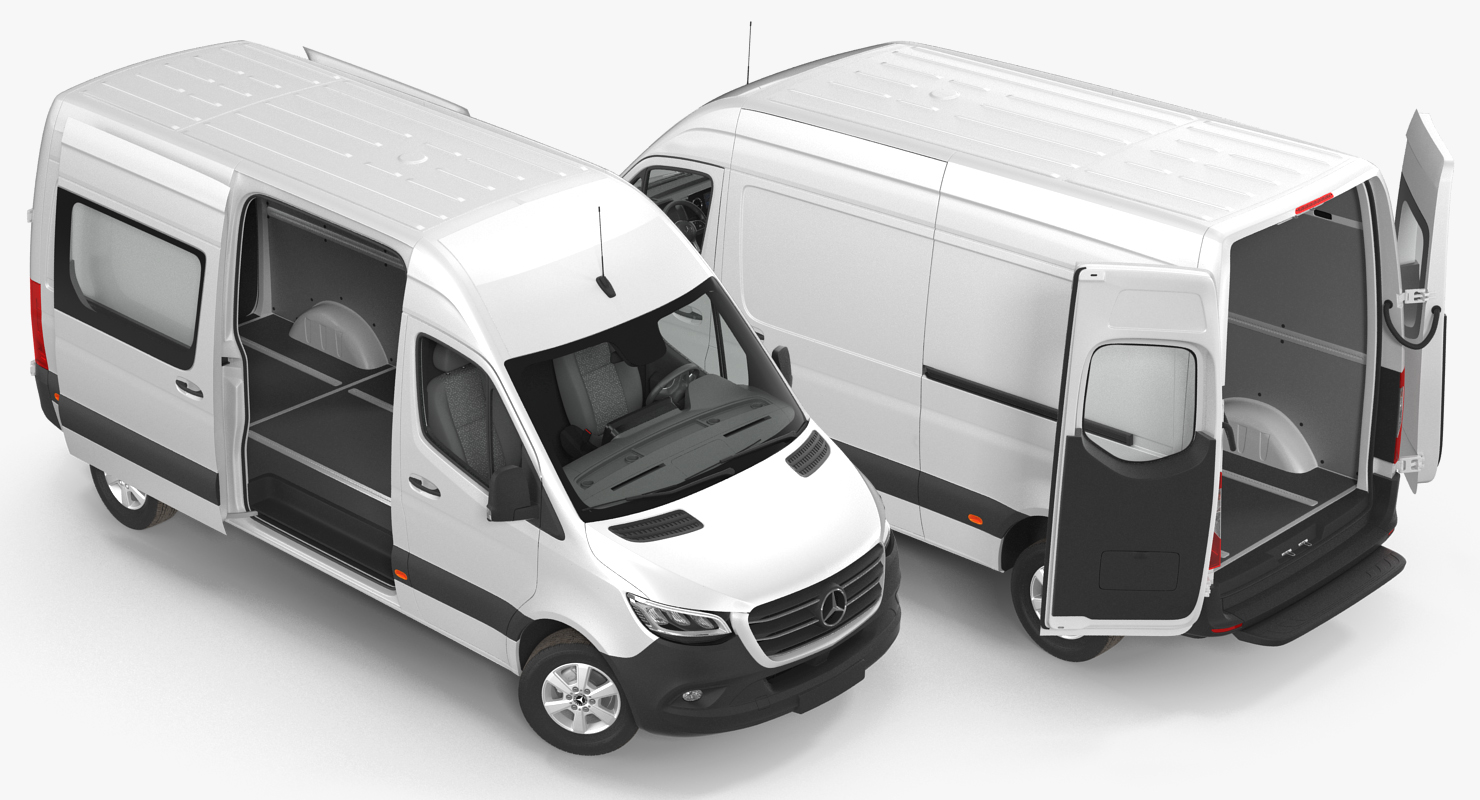 2019 Mercedes Sprinter Van Rigged for Cinema 4D 3D