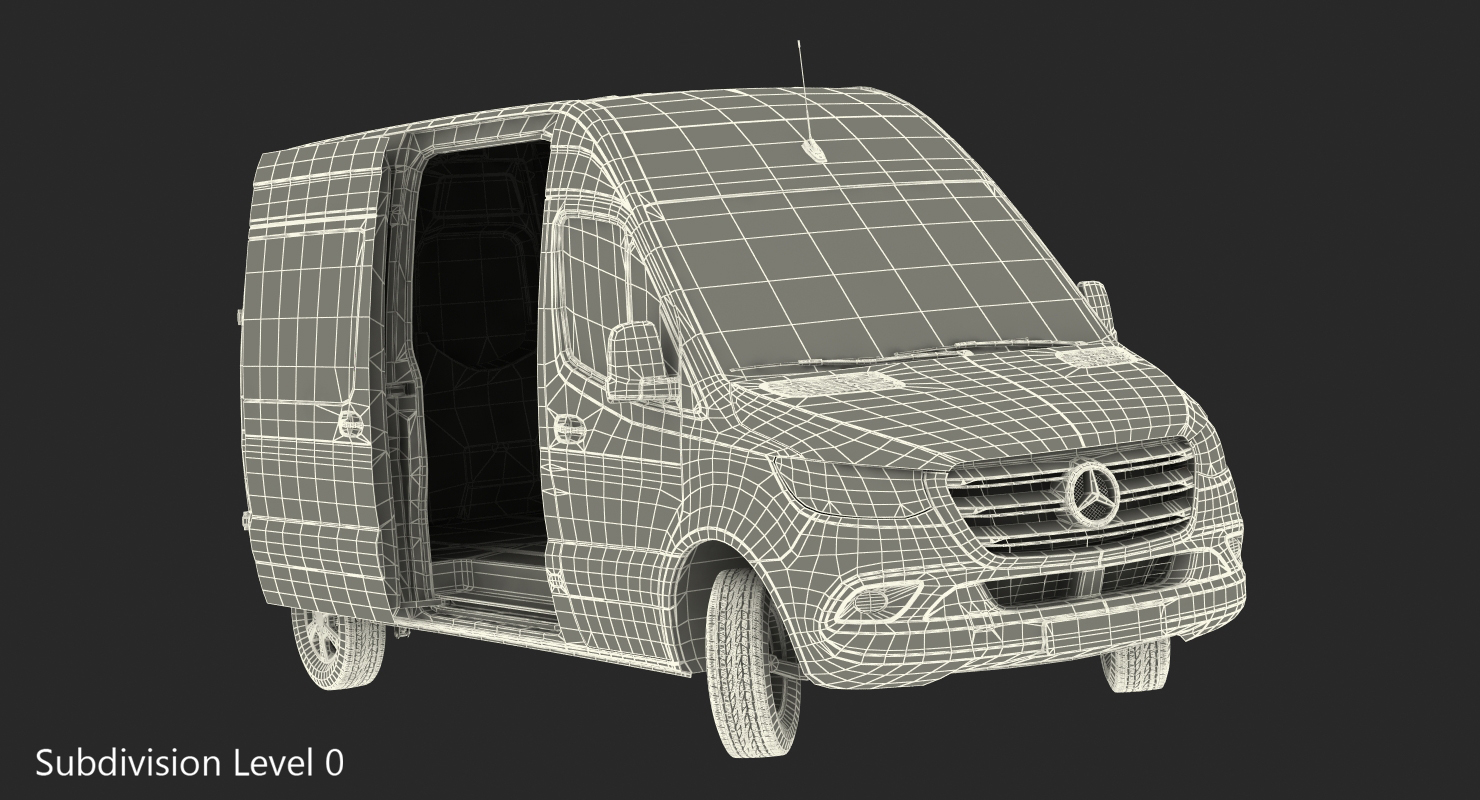 2019 Mercedes Sprinter Van Rigged for Cinema 4D 3D