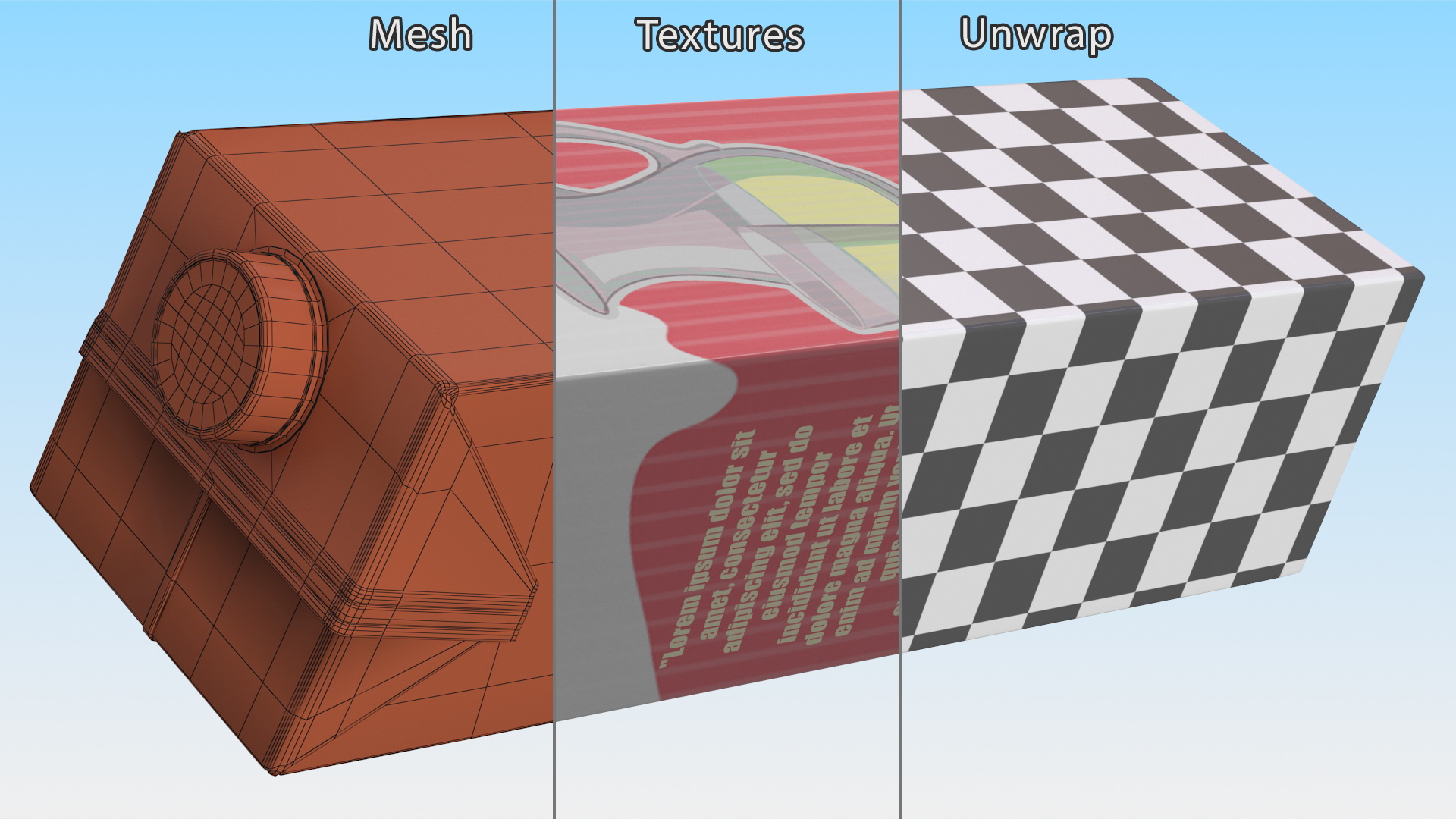 3D Mockup Aseptic Carton Package with Screw Cap Red model