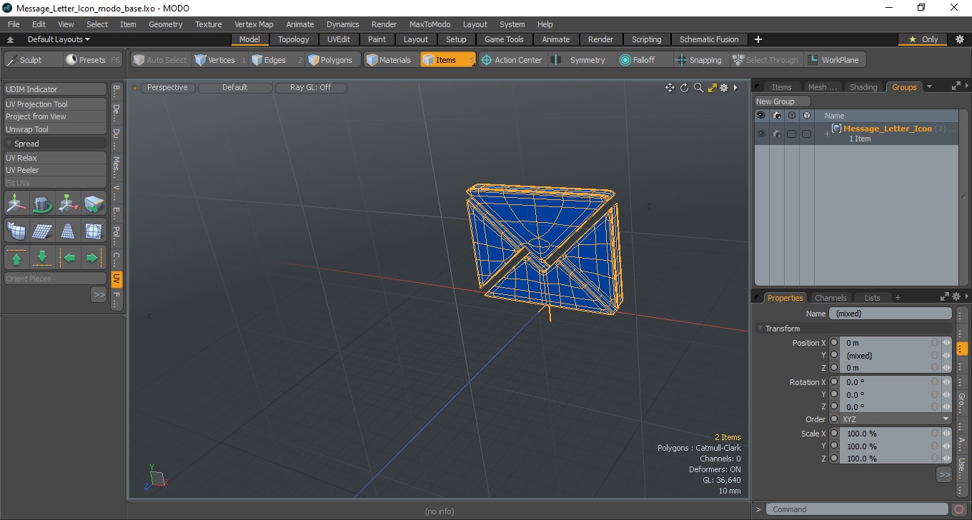 Message Letter Icon 3D model