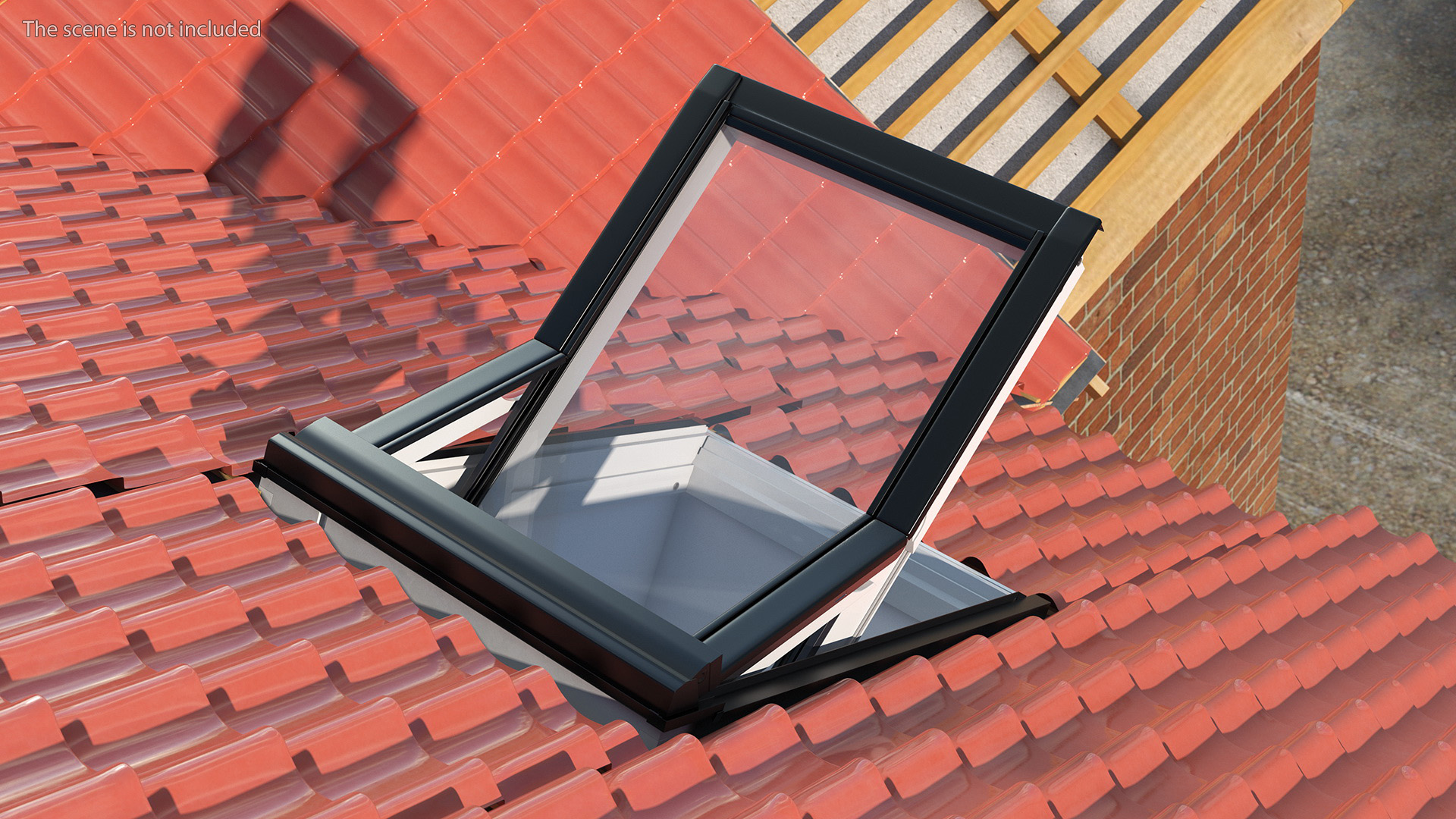 3D Center Pivot Roof Window 78 x 118 Open model