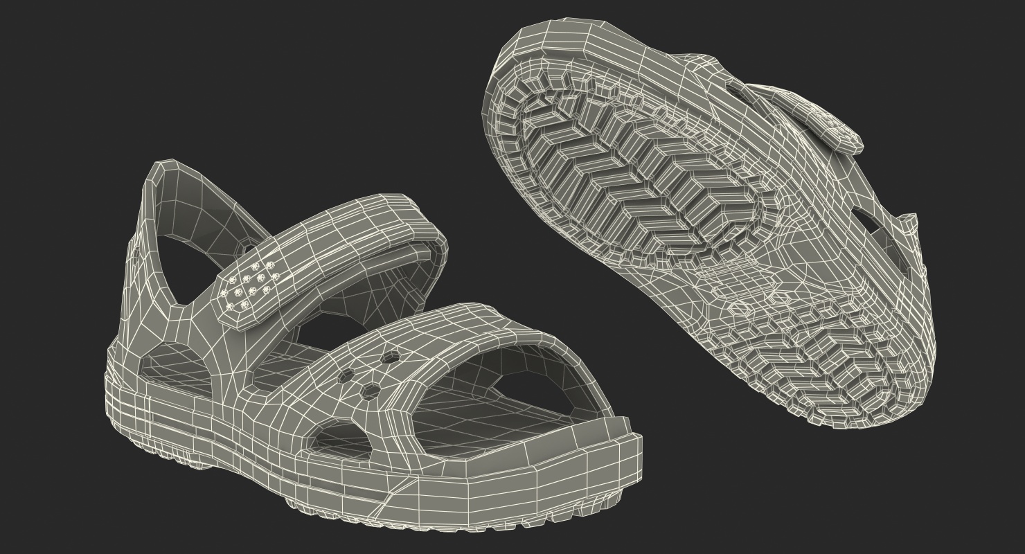 3D Summer Children Sandals model