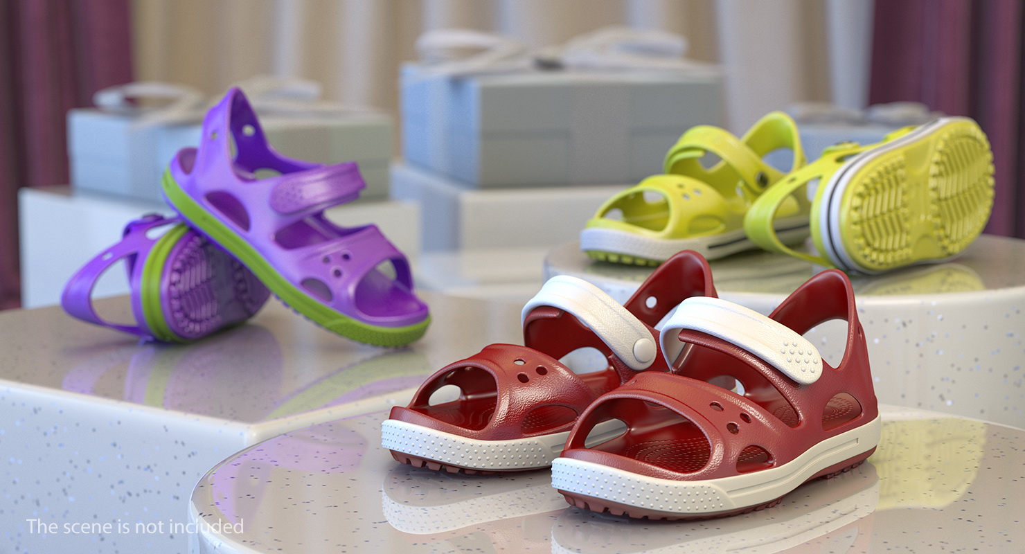 3D Summer Children Sandals model
