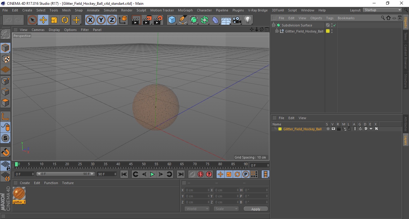3D model Glitter Field Hockey Ball