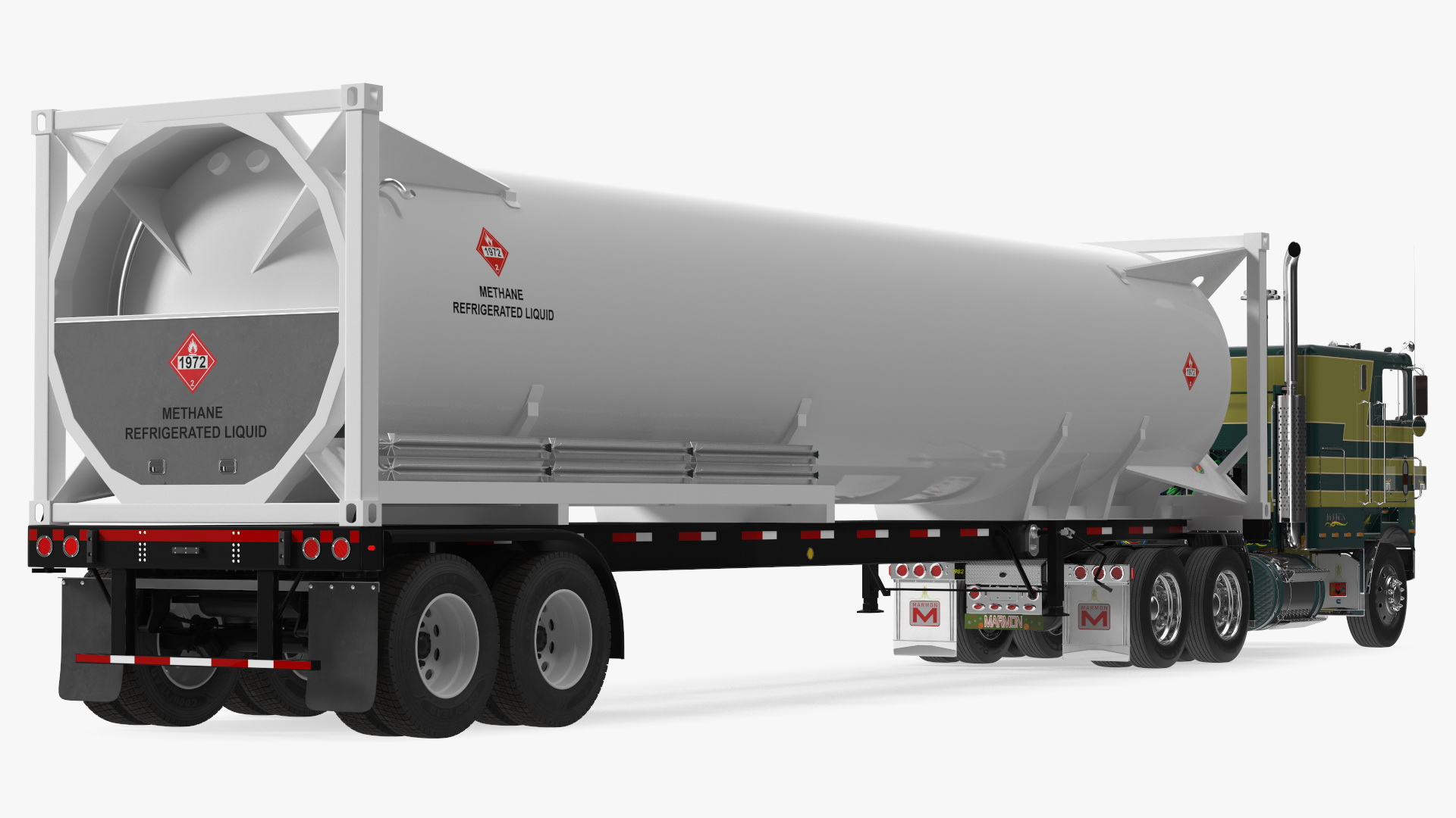 3D Marmon Truck with LNG Semi Trailer Gas Tank model