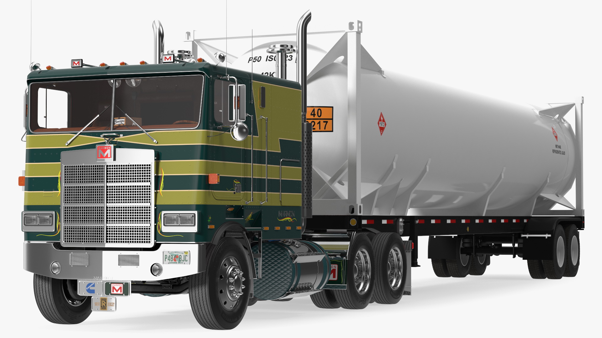 3D Marmon Truck with LNG Semi Trailer Gas Tank model