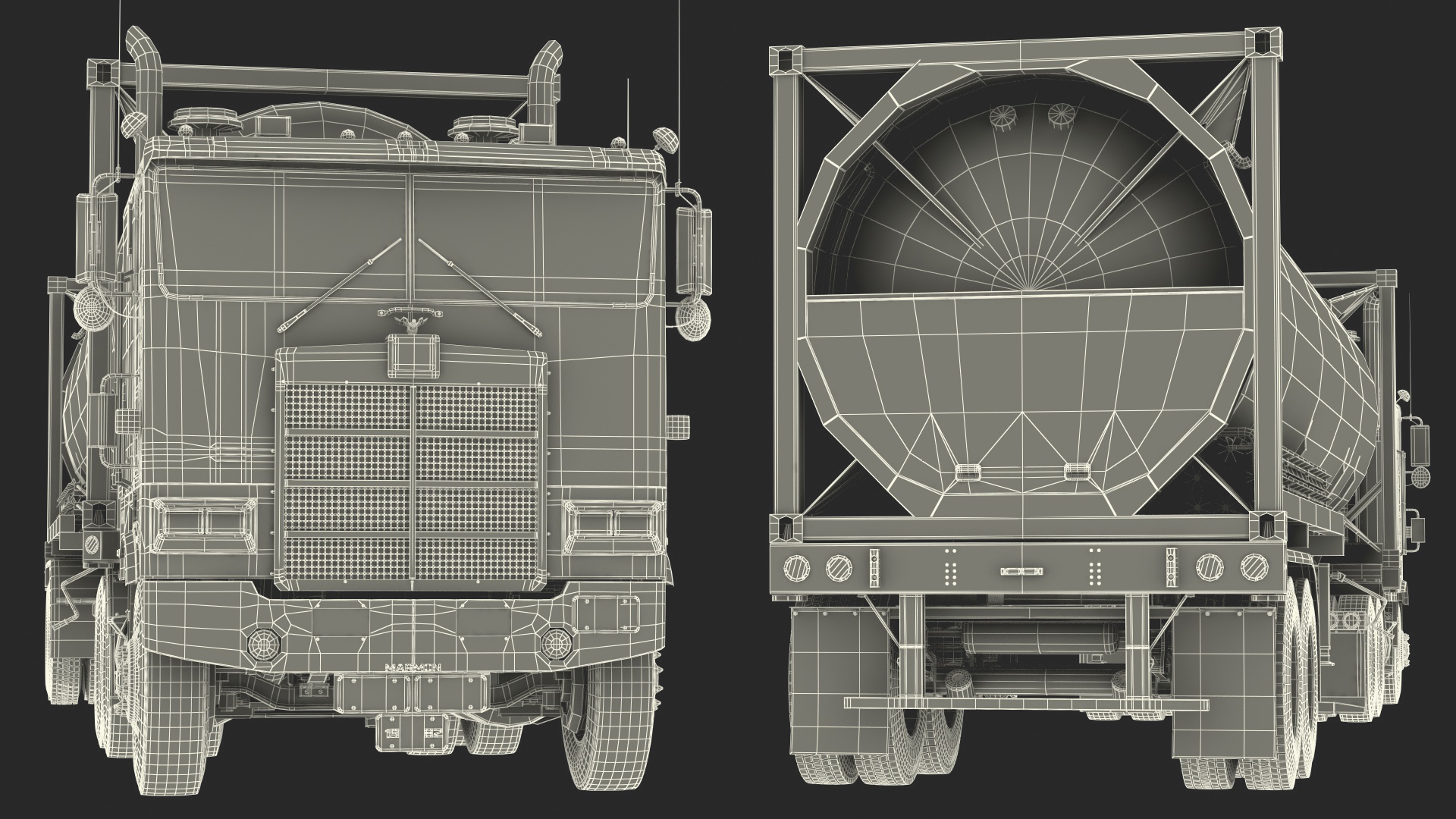 3D Marmon Truck with LNG Semi Trailer Gas Tank model