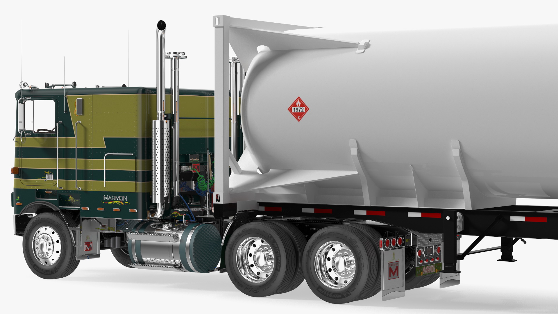 3D Marmon Truck with LNG Semi Trailer Gas Tank model