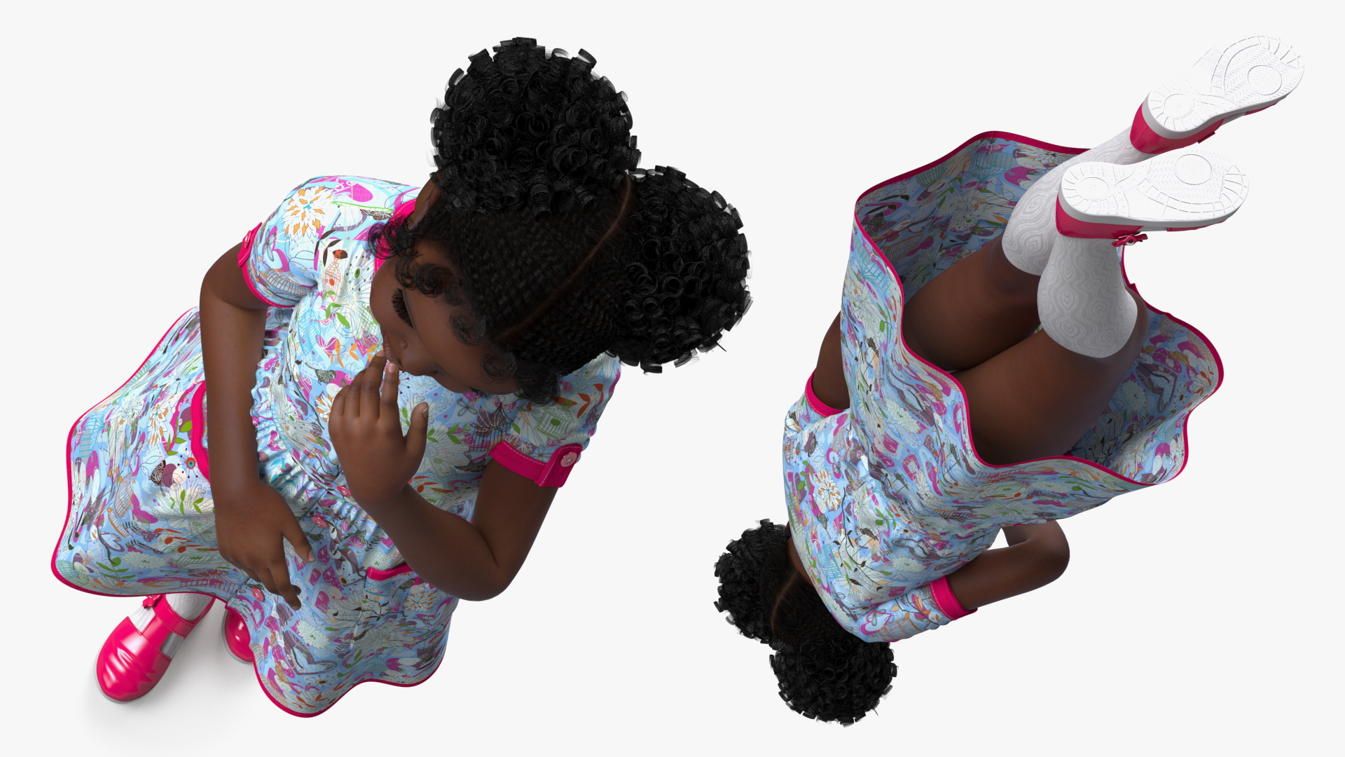3D Black Child Girl