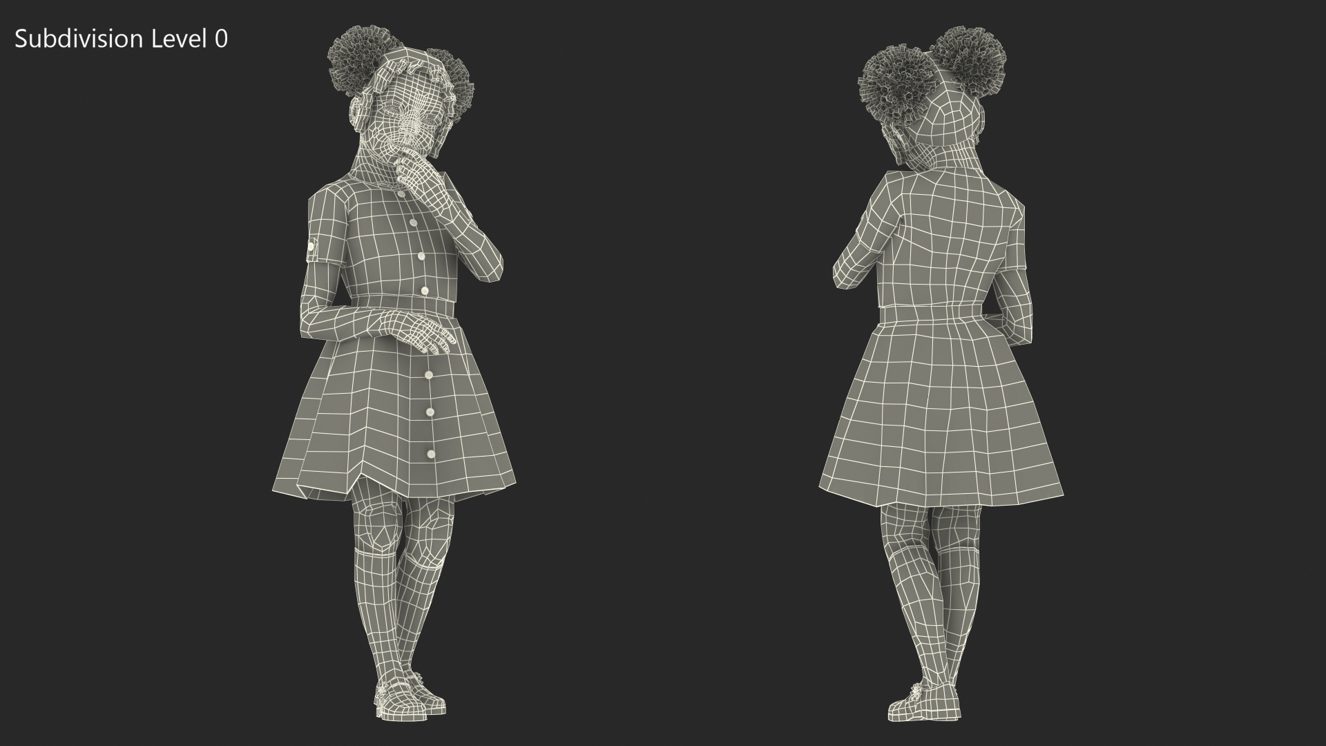 3D Black Child Girl