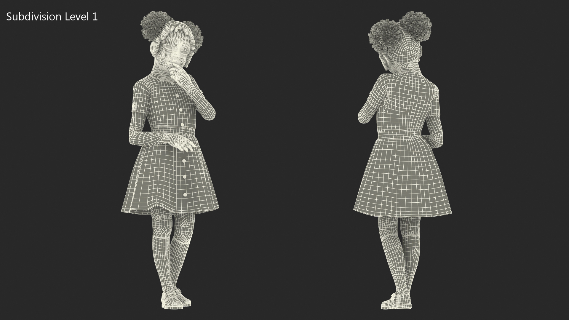 3D Black Child Girl