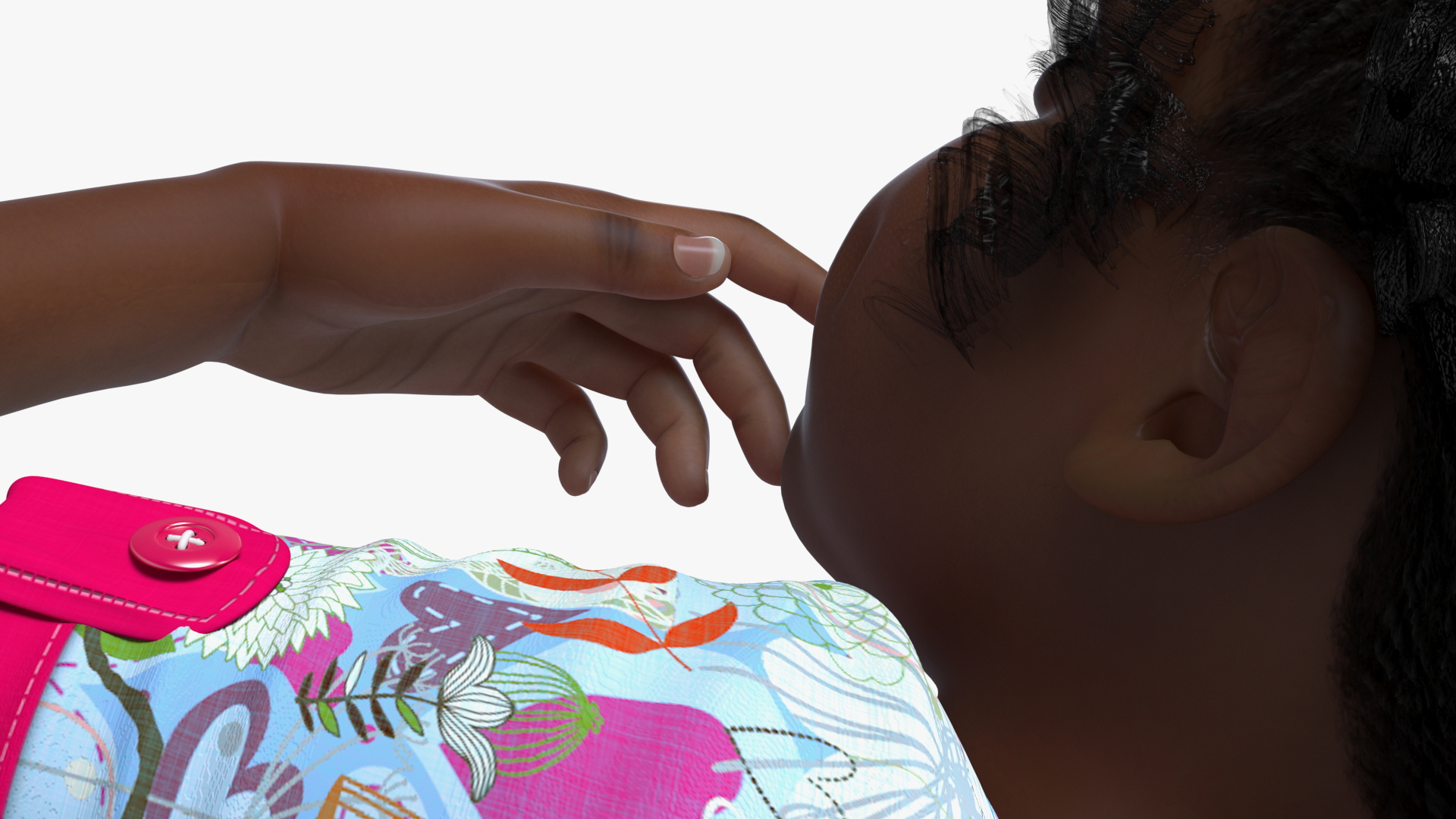 3D Black Child Girl