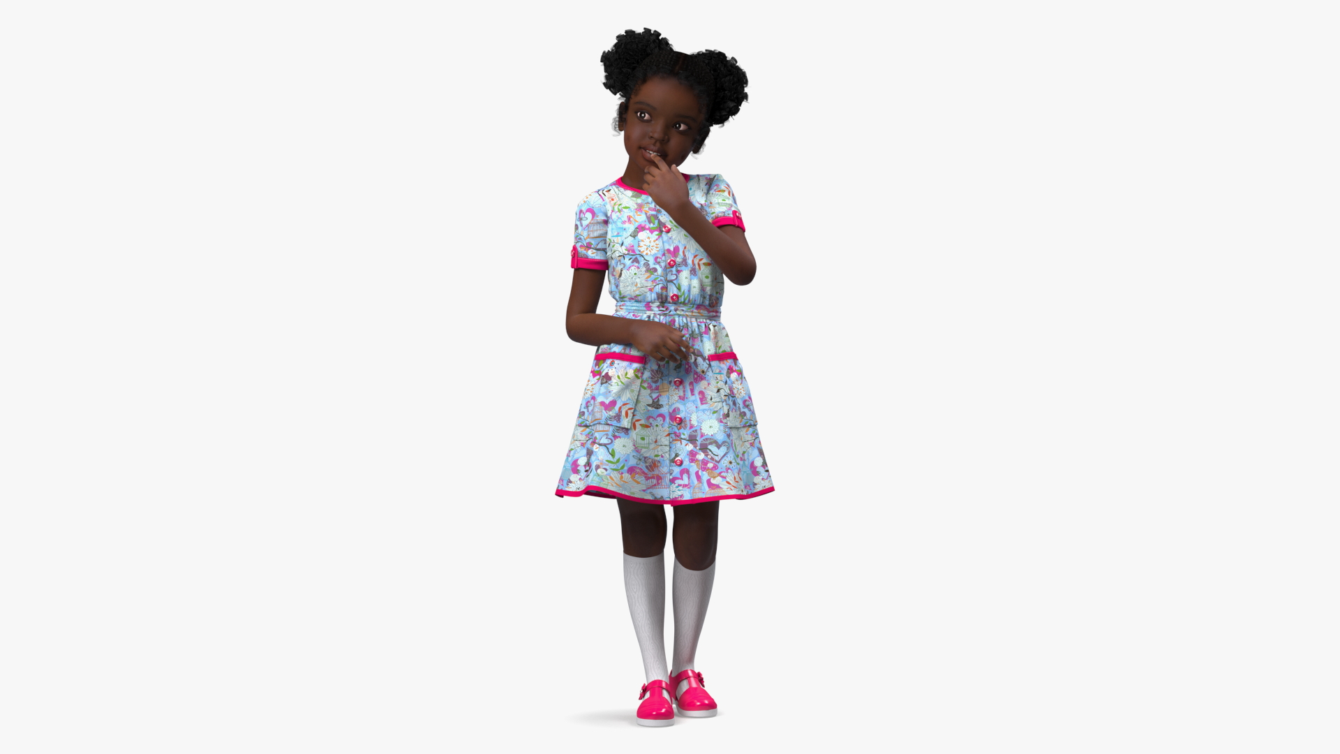 3D Black Child Girl