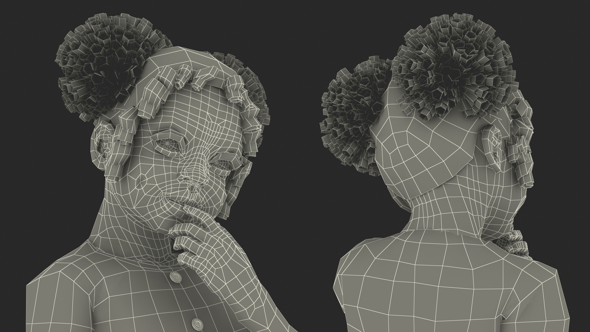3D Black Child Girl