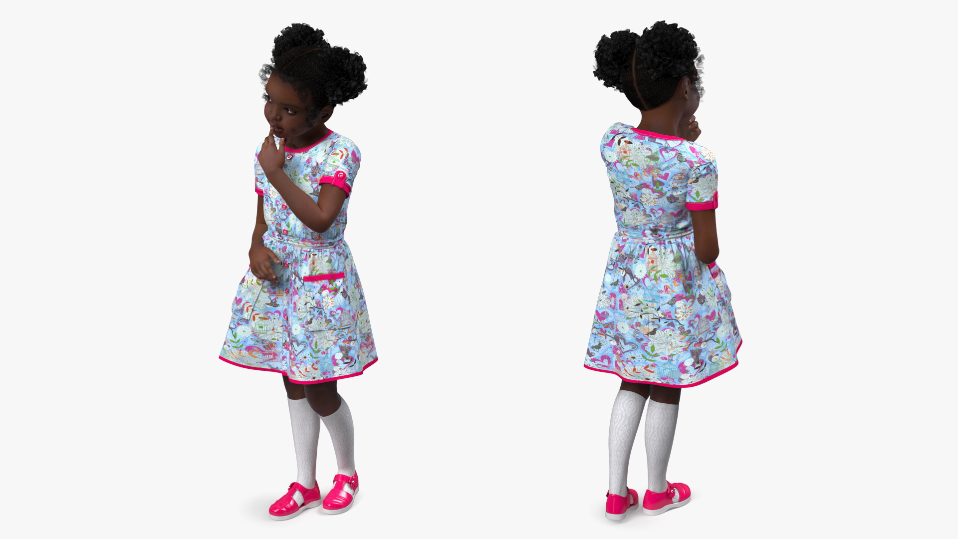 3D Black Child Girl