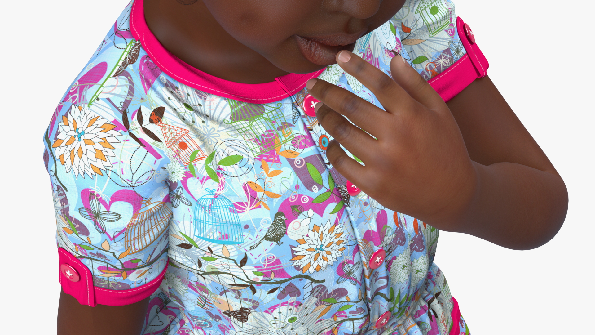 3D Black Child Girl