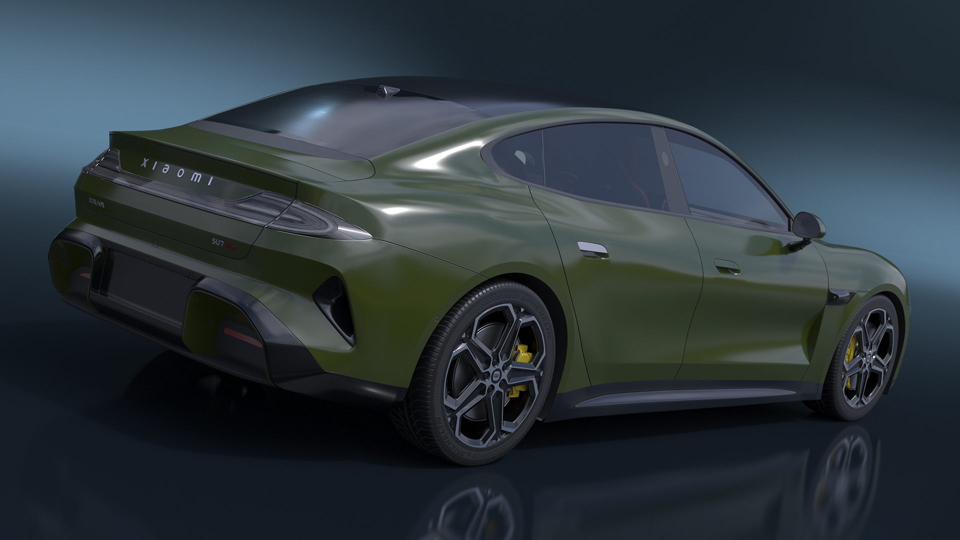 Xiaomi SU7 EV Sleek Car 2023 Verdant Green 3D