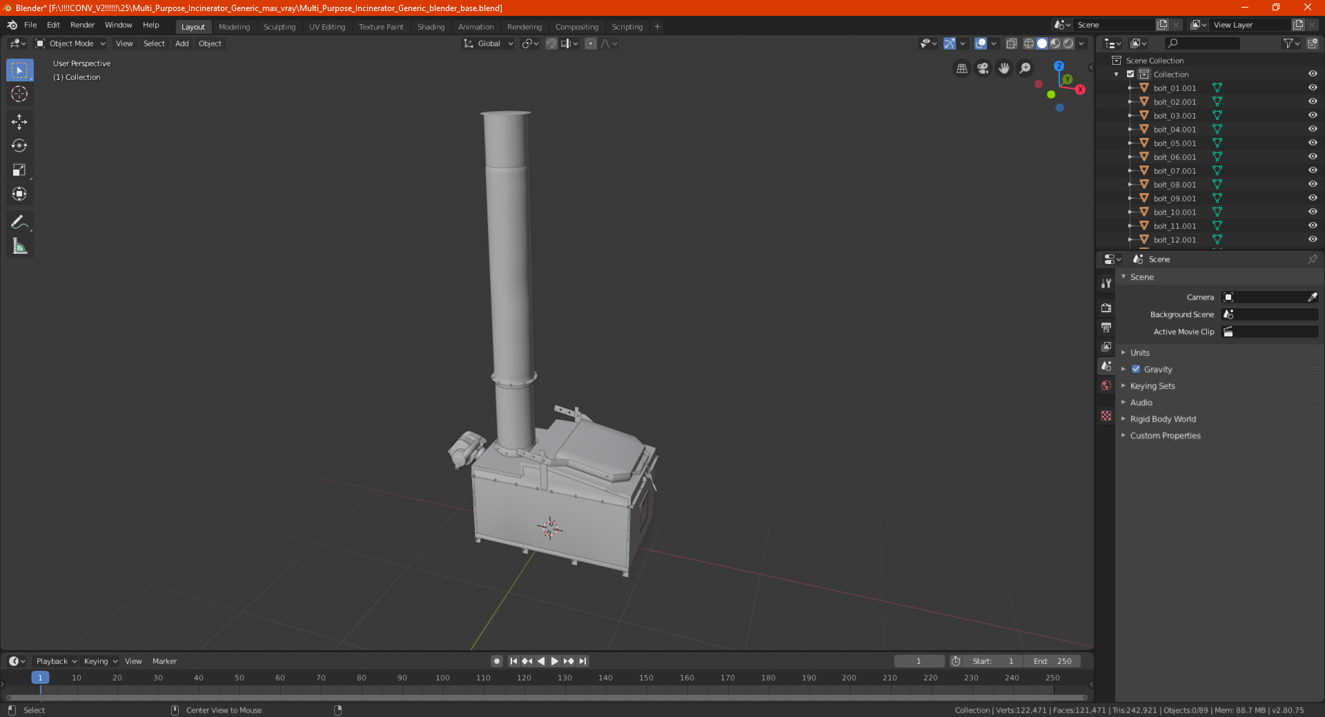 3D Multi Purpose Incinerator Generic model