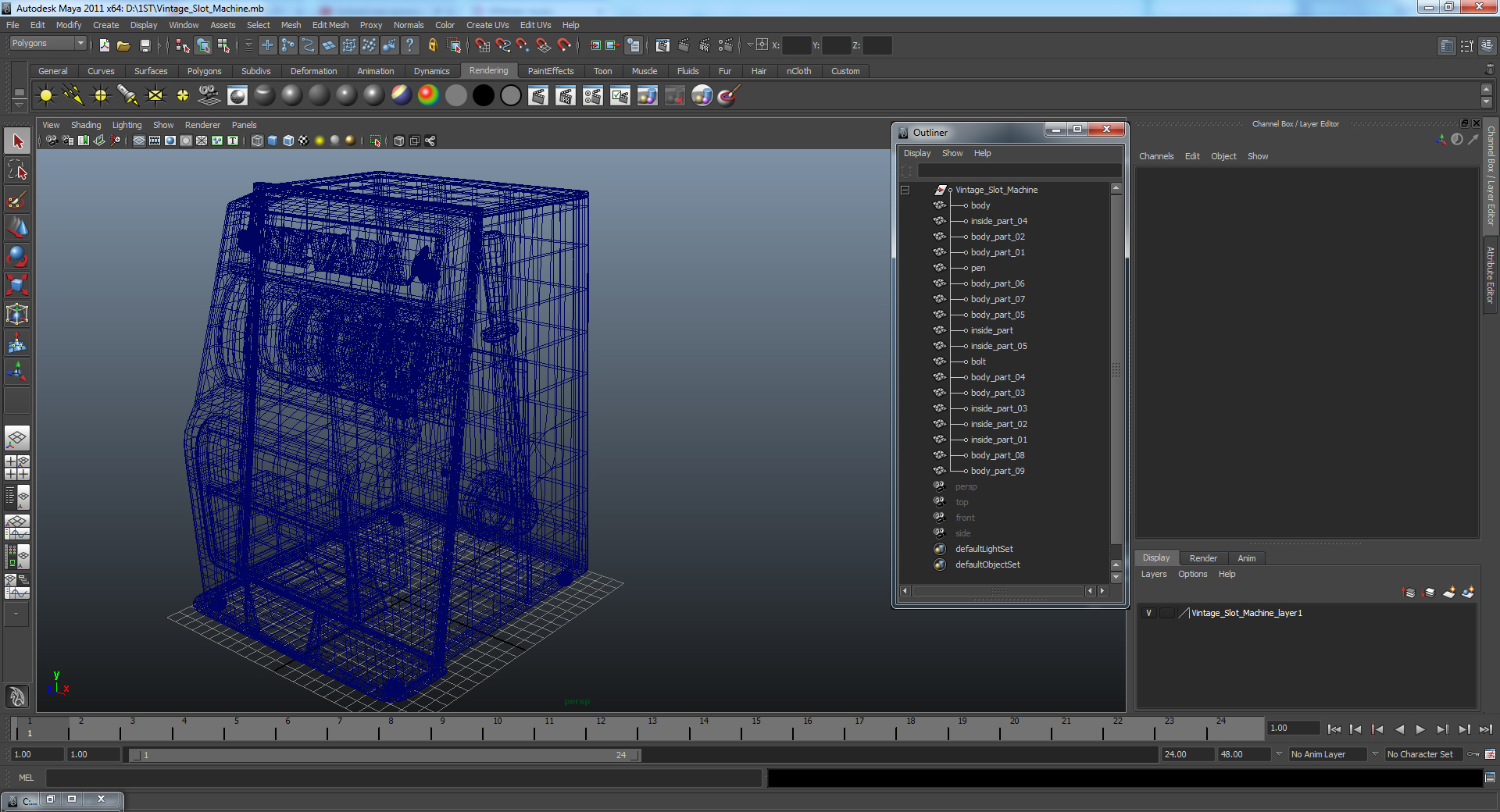 3D model Vintage Slot Machine