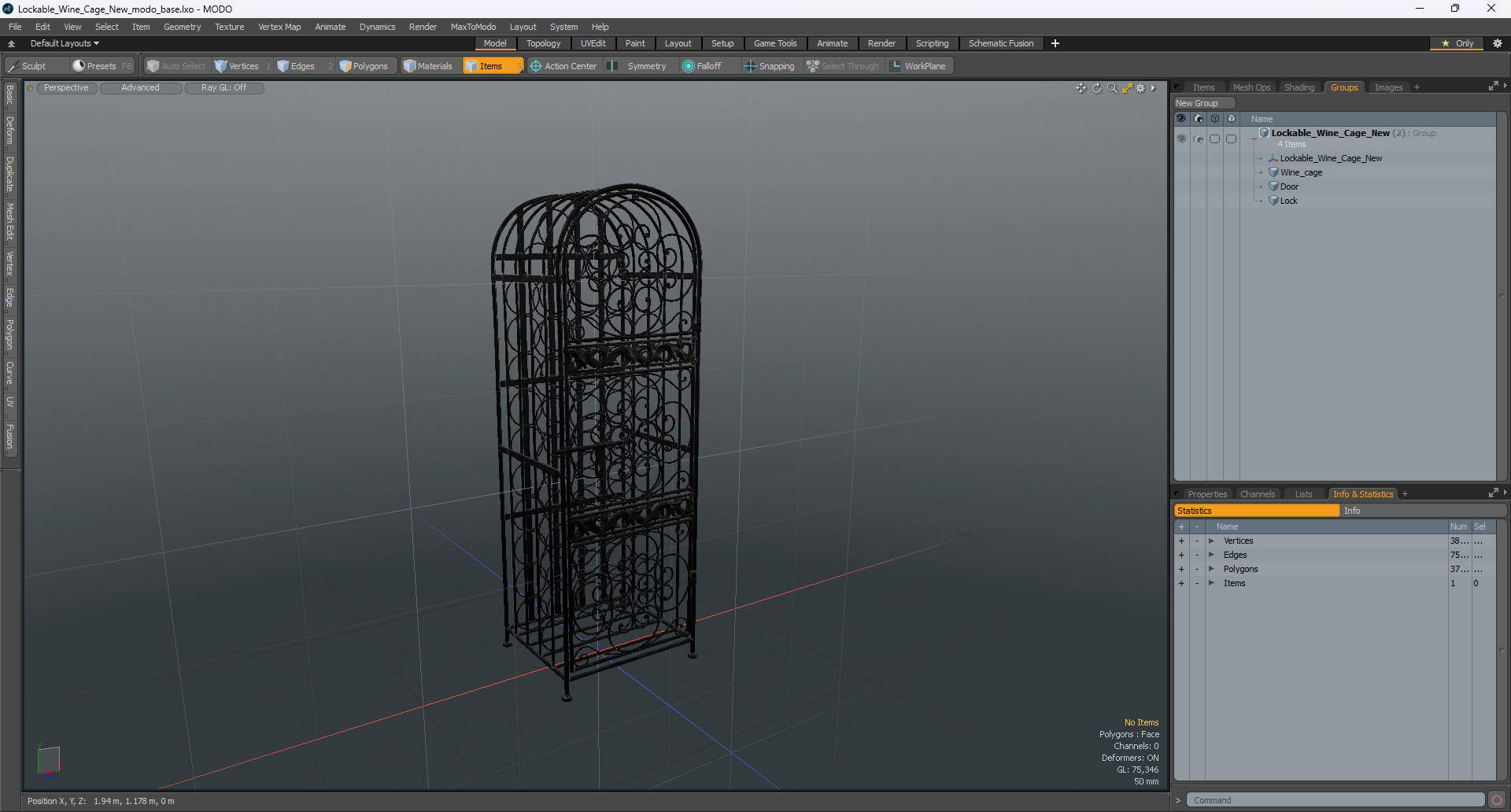 Lockable Wine Cage New 3D
