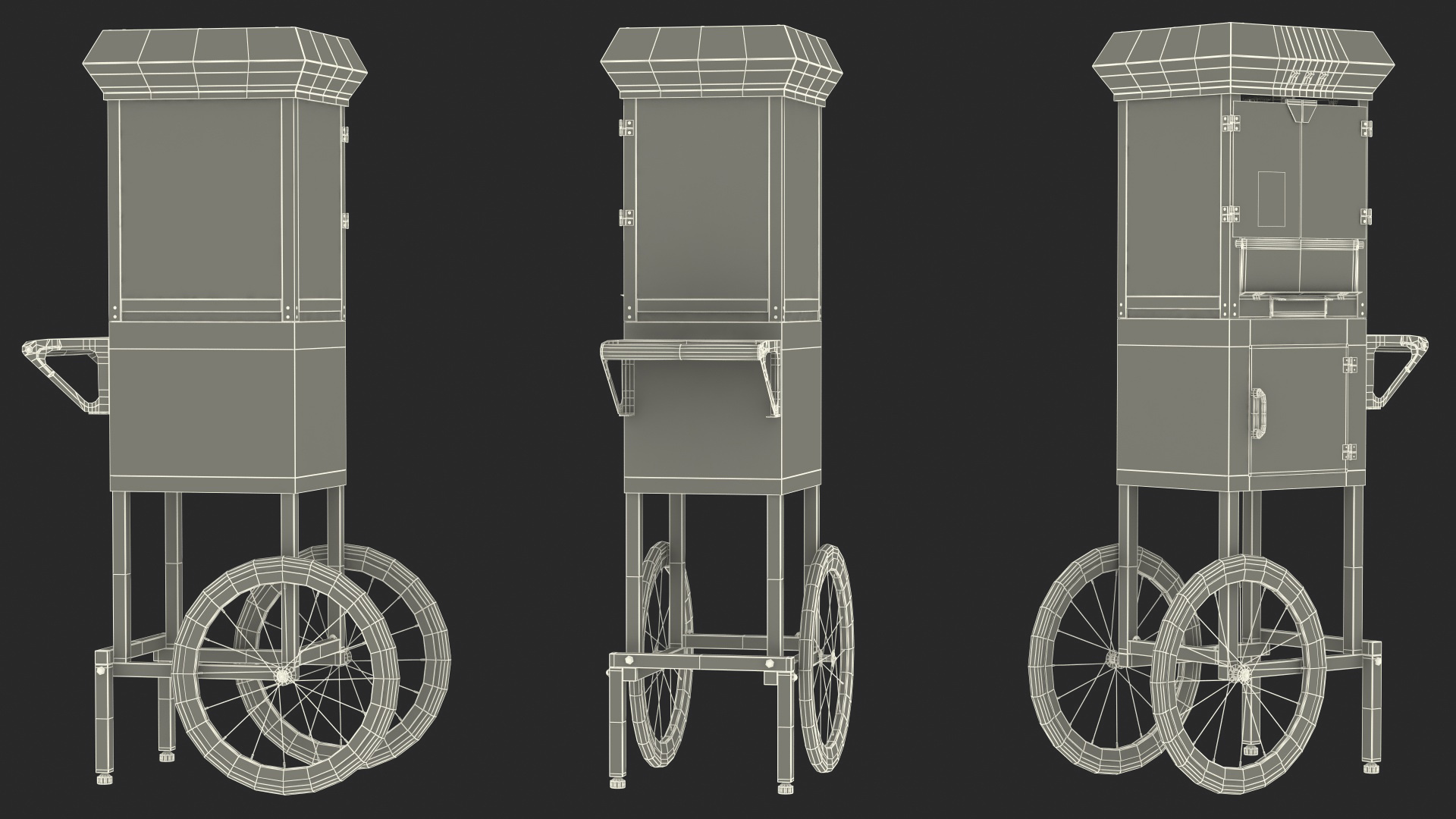 3D Carnival Popcorn Popper Cart Generic
