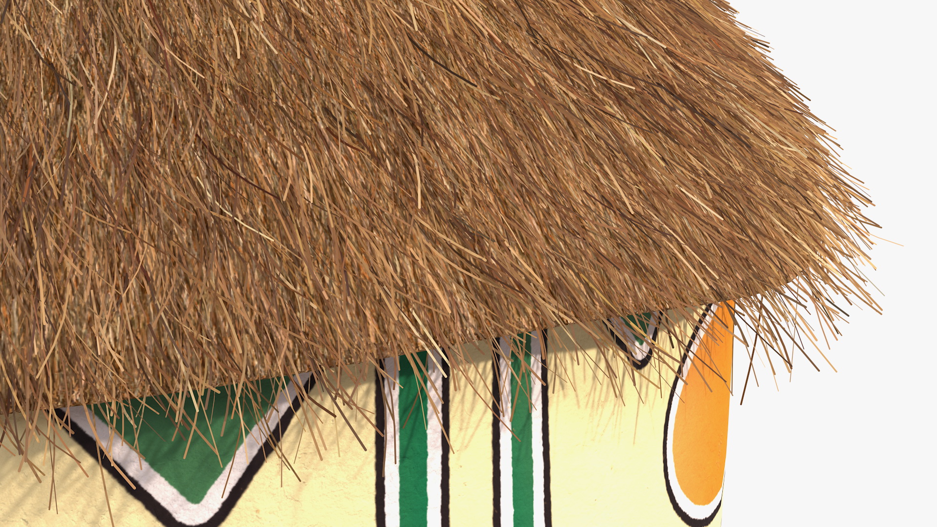 3D Traditional African Hut with Painting Fur