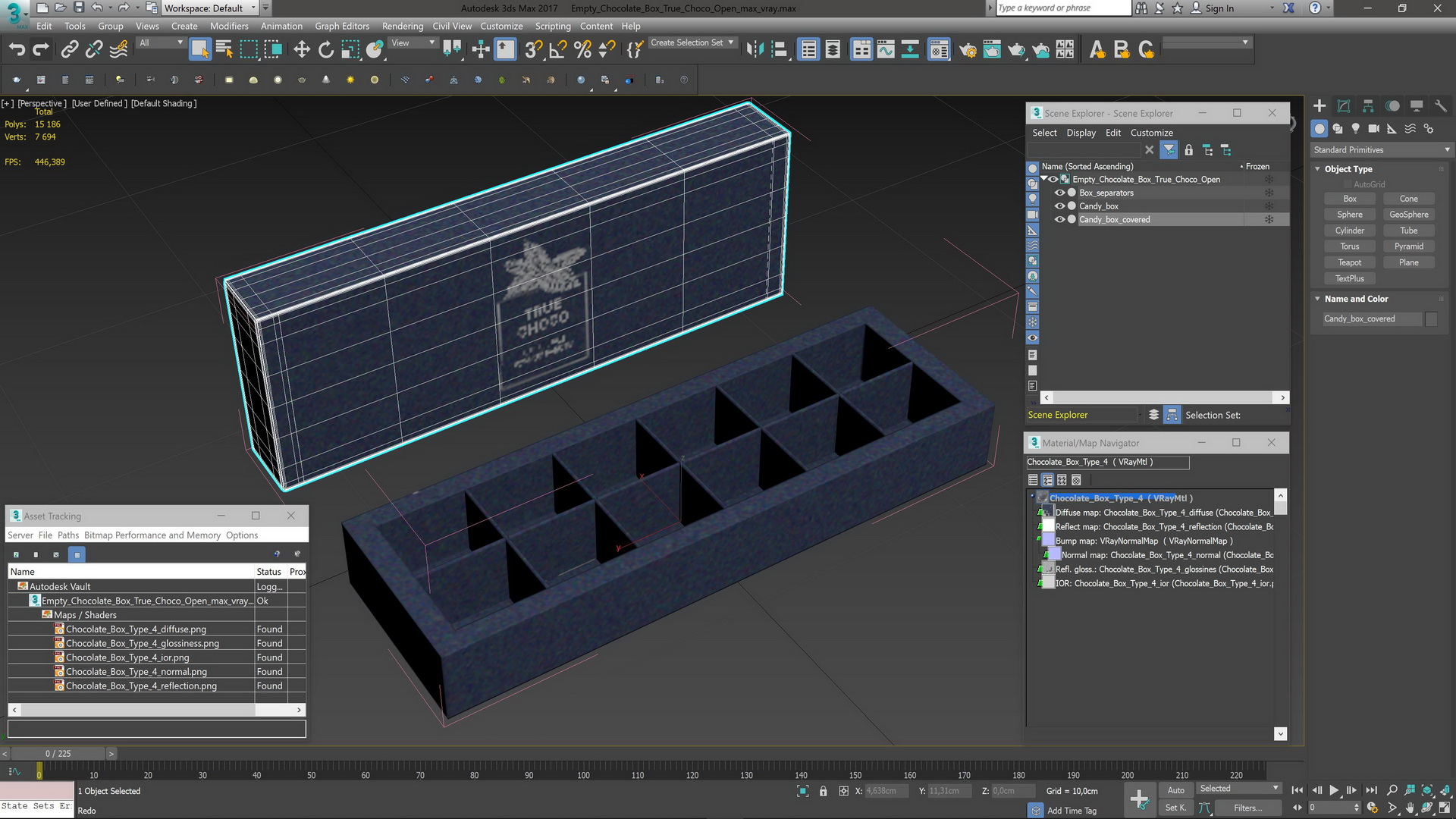 3D model Empty Chocolate Box True Choco Open