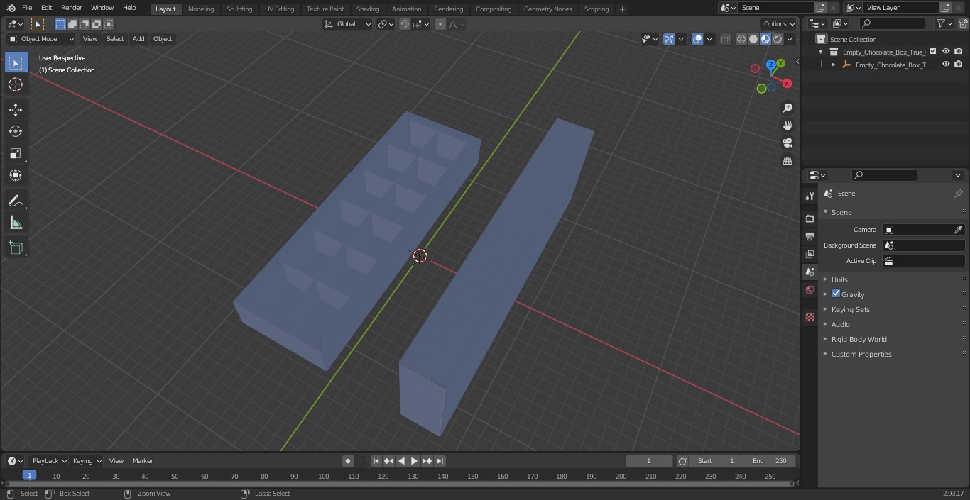 3D model Empty Chocolate Box True Choco Open