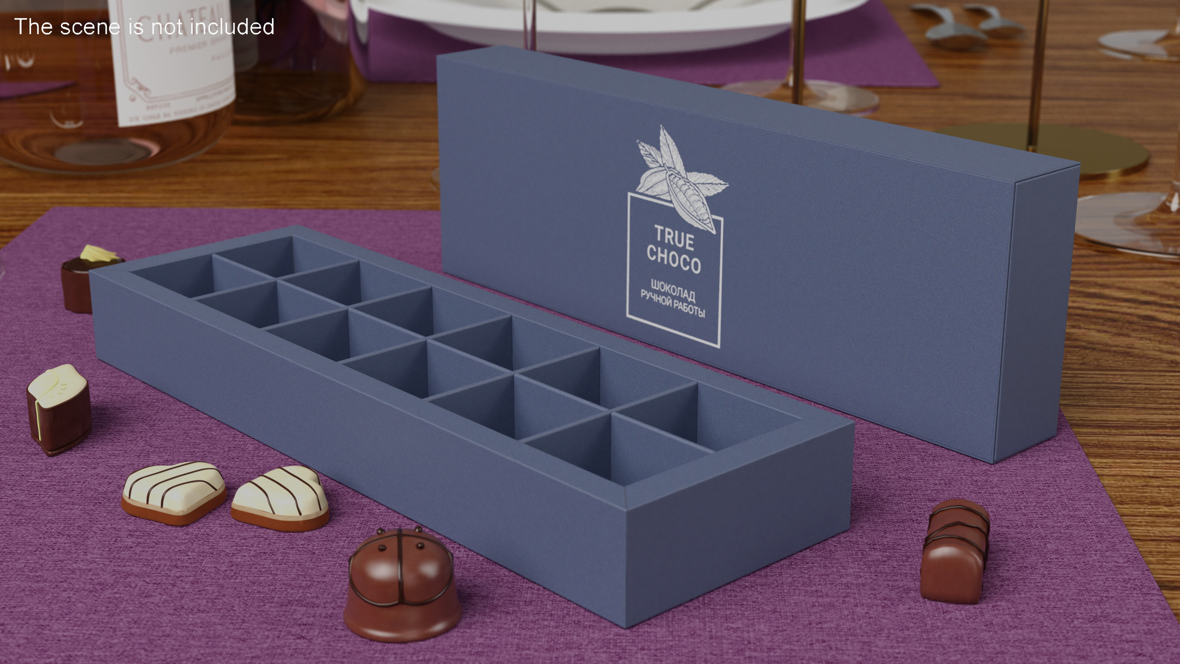 3D model Empty Chocolate Box True Choco Open