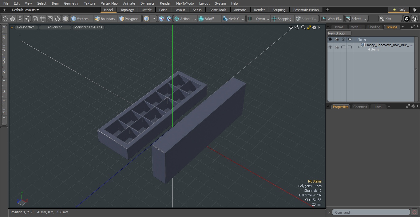 3D model Empty Chocolate Box True Choco Open