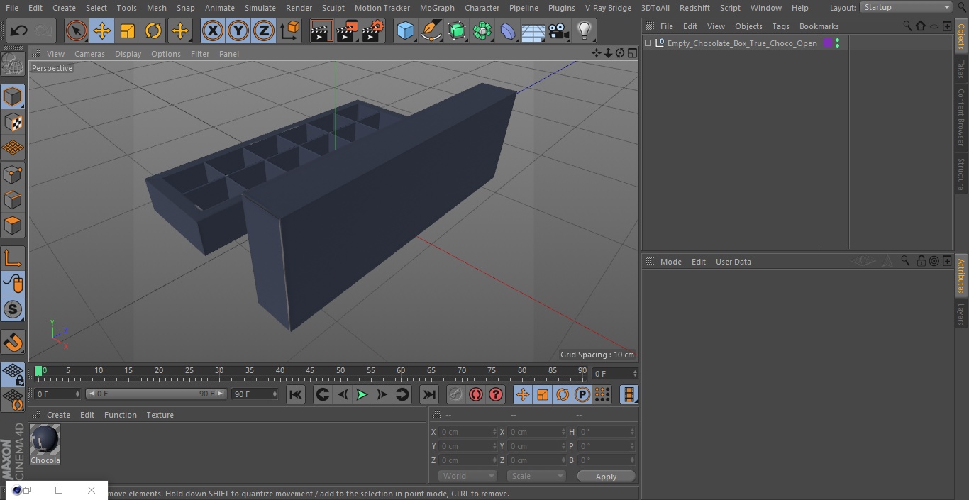 3D model Empty Chocolate Box True Choco Open