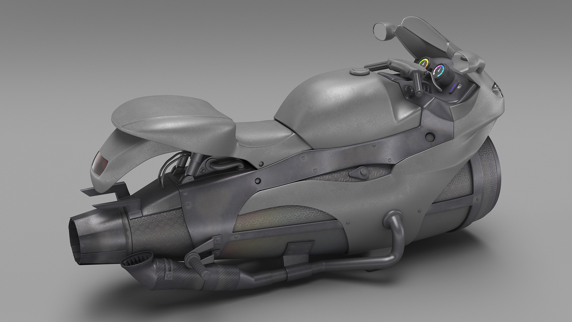 Futuristic Concept Motorcycle Gray 3D model