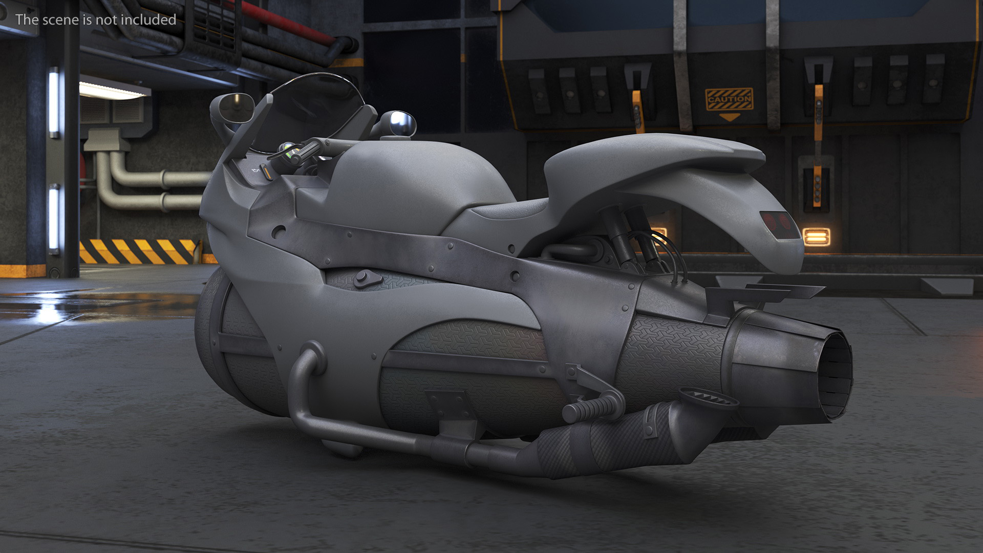 Futuristic Concept Motorcycle Gray 3D model