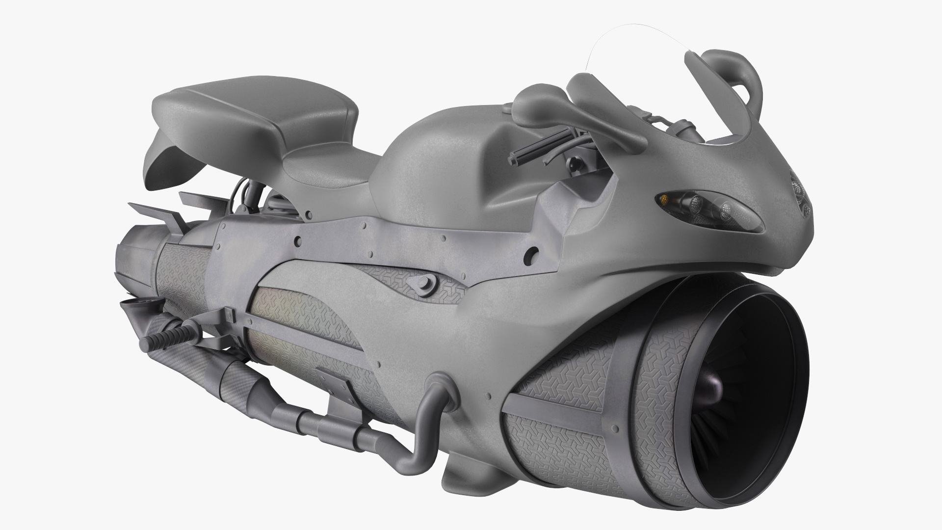 Futuristic Concept Motorcycle Gray 3D model