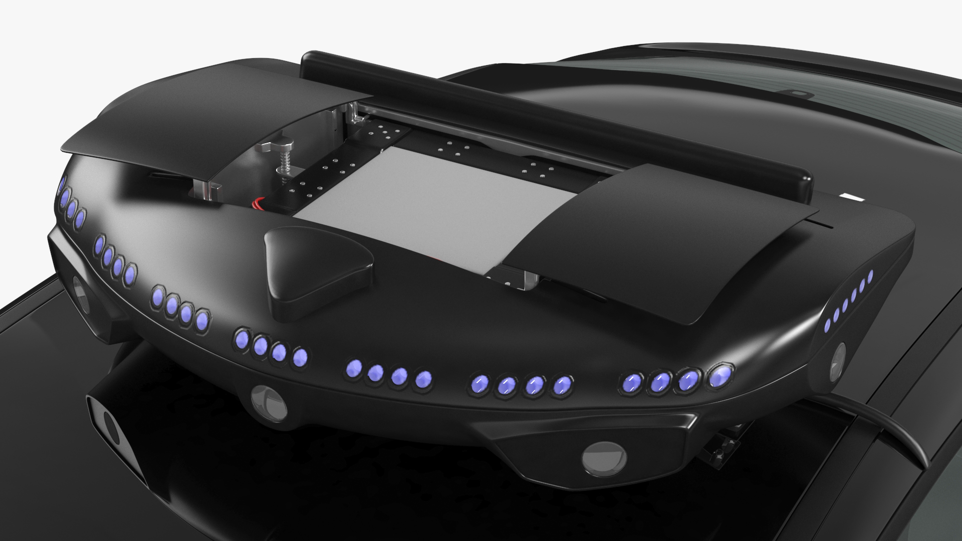 Lucid Air Electric Police Car with Drone Launch Pad Rigged for Cinema 4D 3D