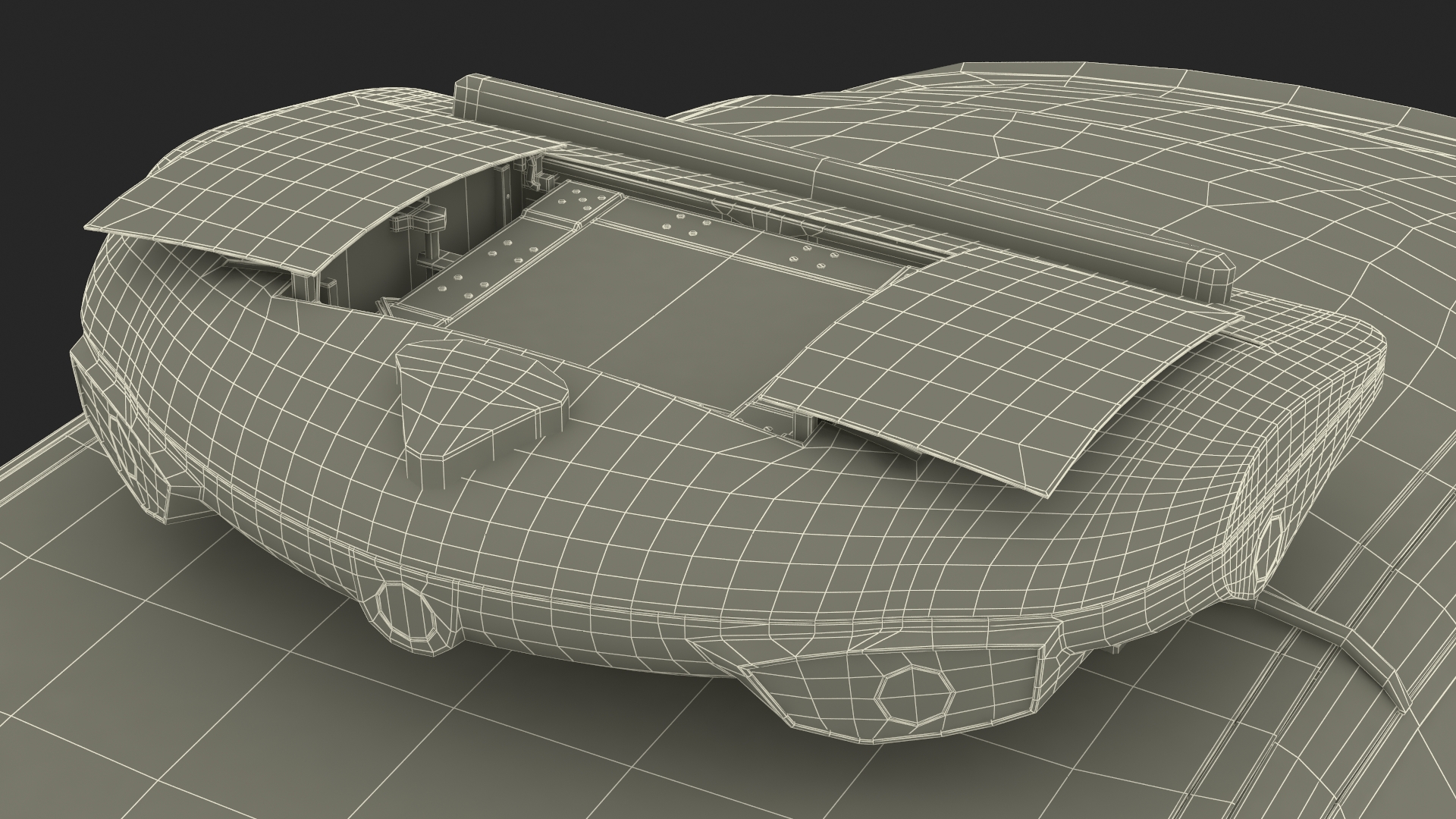 Lucid Air Electric Police Car with Drone Launch Pad Rigged for Cinema 4D 3D
