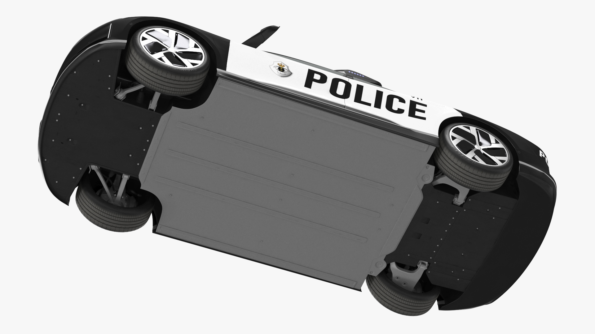 Lucid Air Electric Police Car with Drone Launch Pad Rigged for Cinema 4D 3D