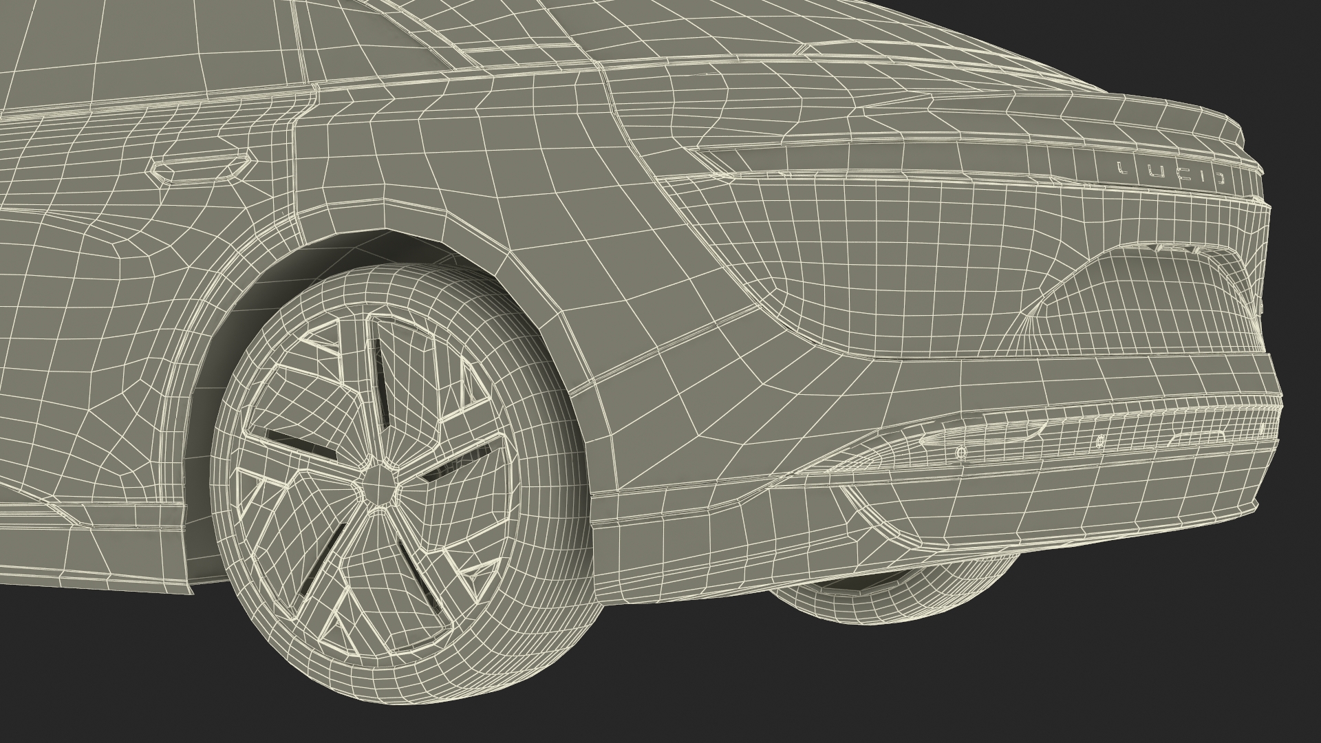 Lucid Air Electric Police Car with Drone Launch Pad Rigged for Cinema 4D 3D