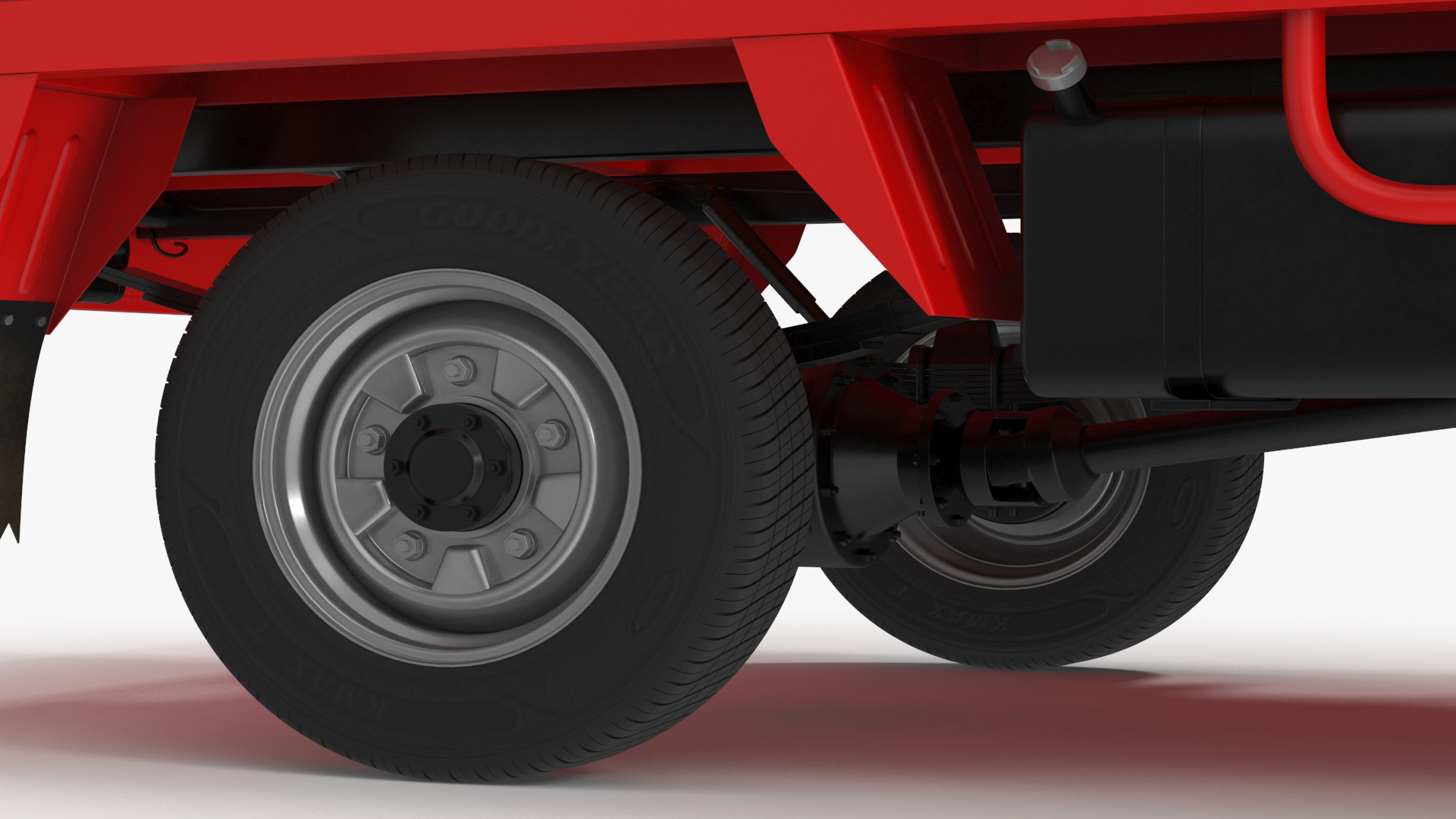 3D Delivery Trike with Close Body Red Rigged