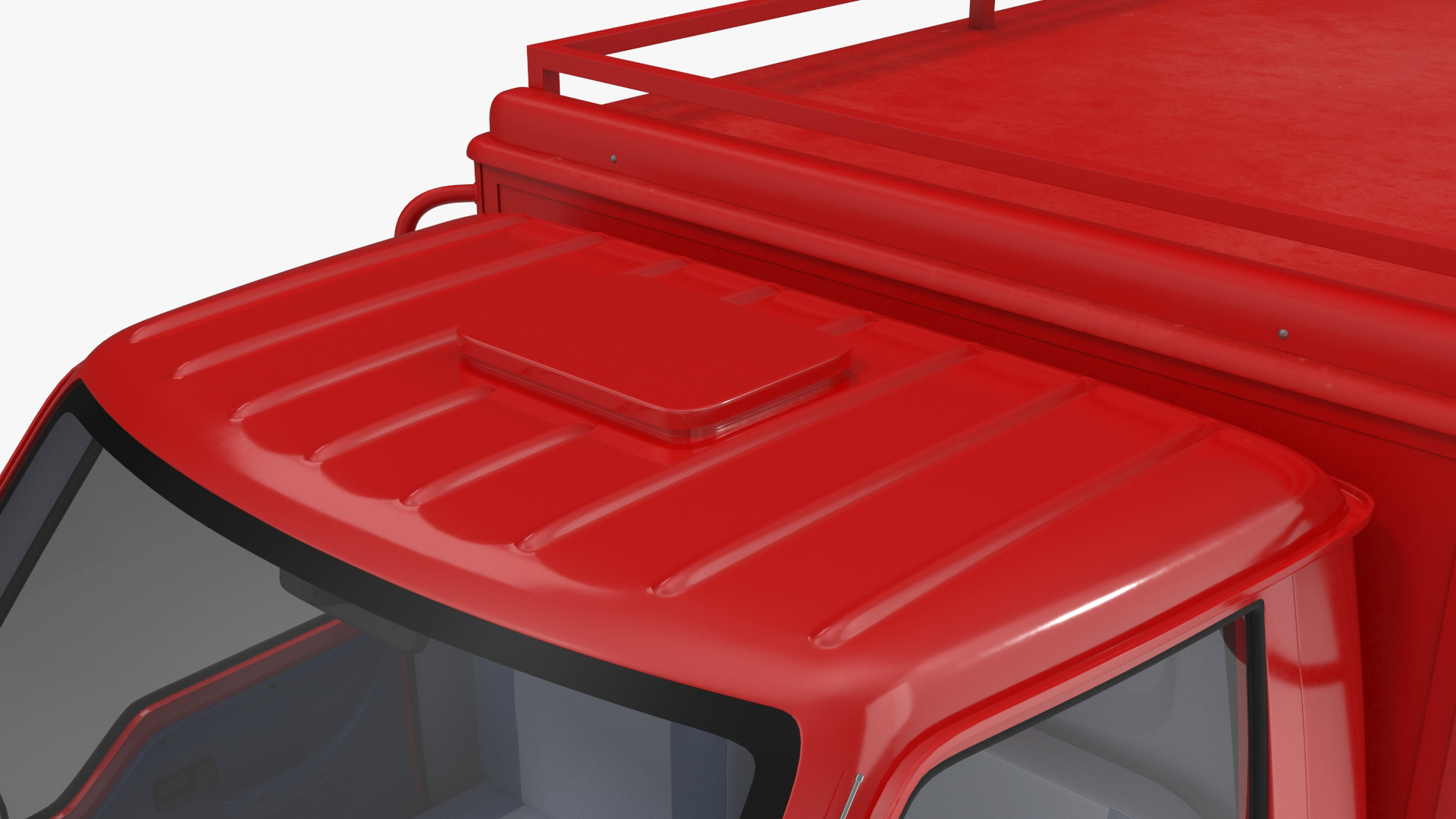 3D Delivery Trike with Close Body Red Rigged