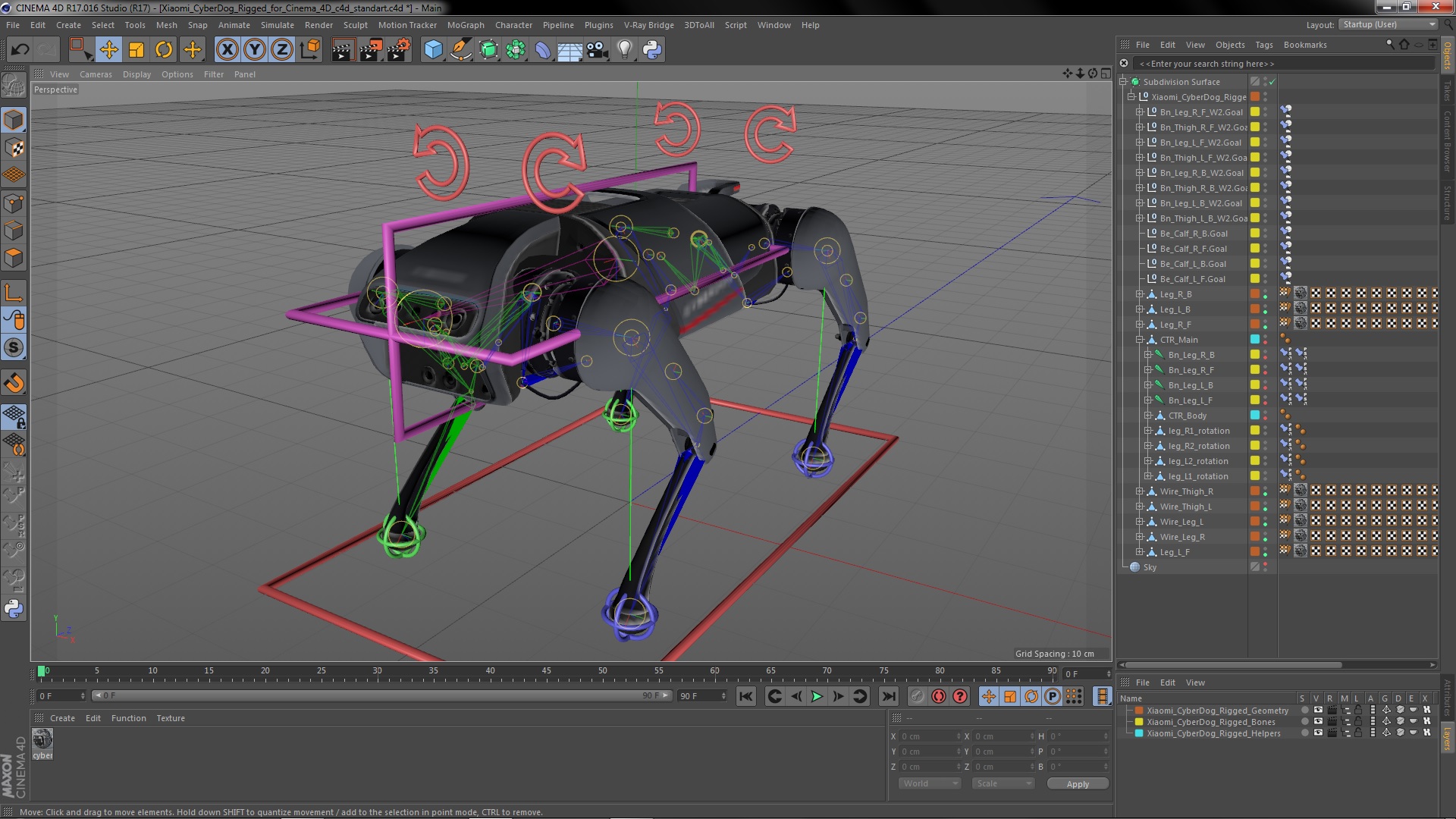 3D Xiaomi Cyberdog Rigged for Cinema 4D