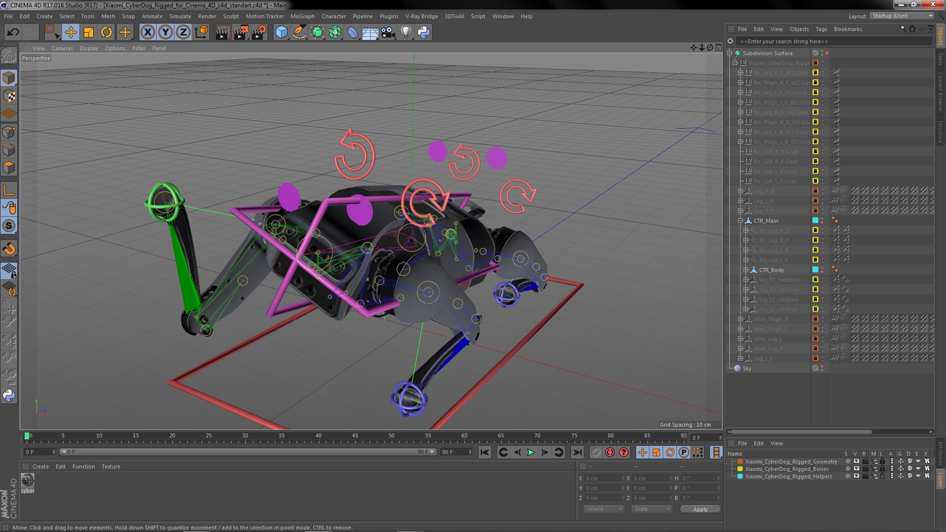 3D Xiaomi Cyberdog Rigged for Cinema 4D