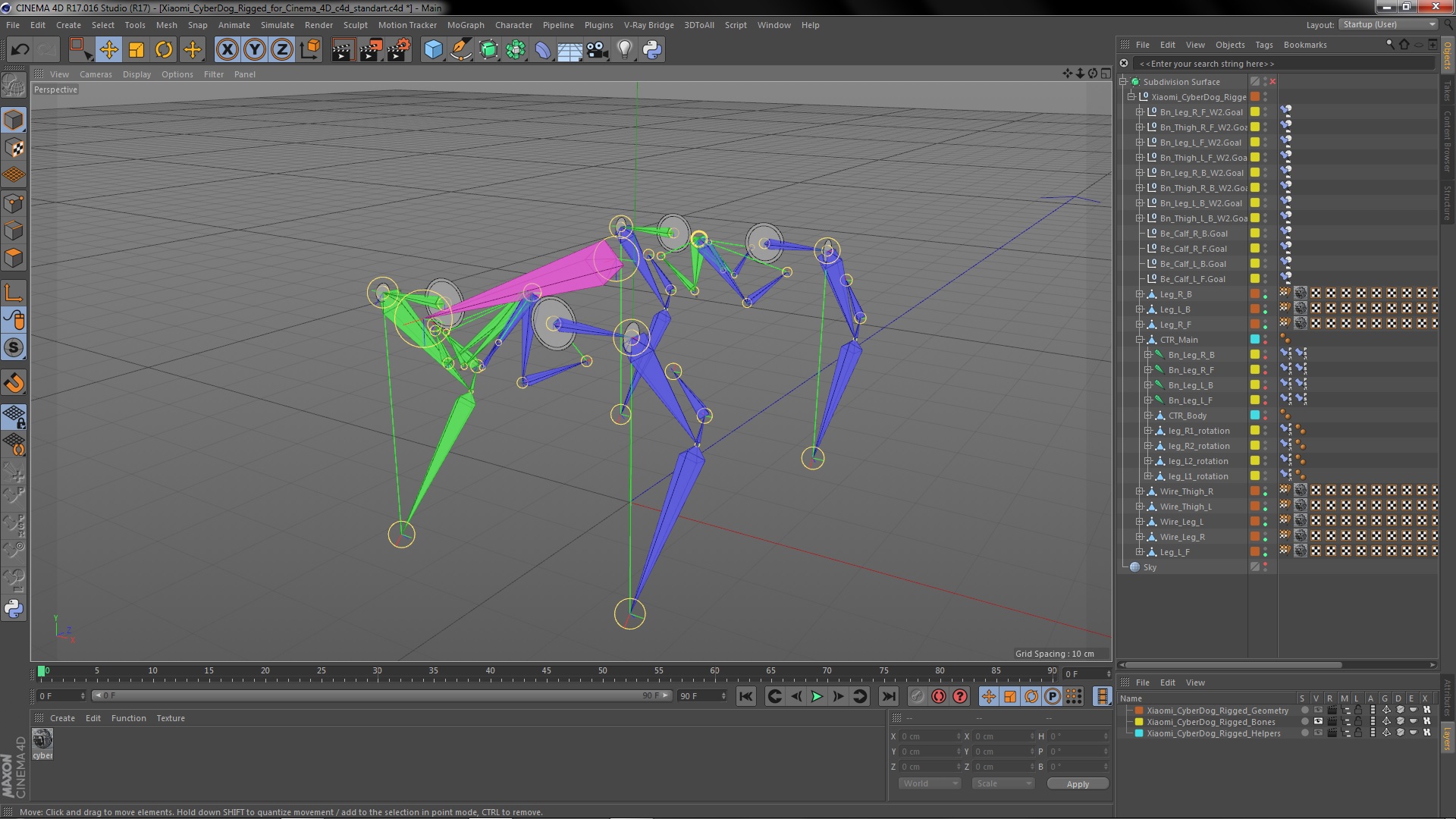 3D Xiaomi Cyberdog Rigged for Cinema 4D