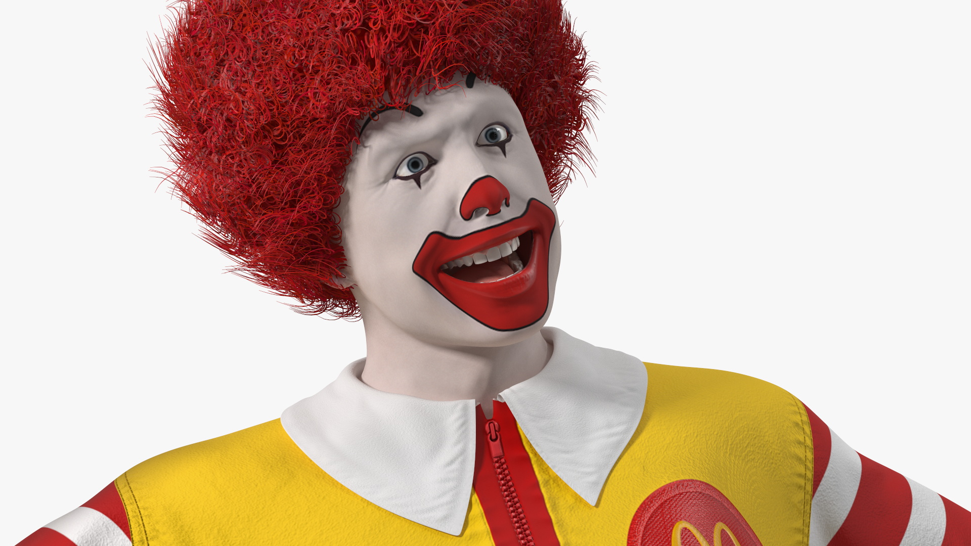 3D Ronald McDonald Waving Pose Fur